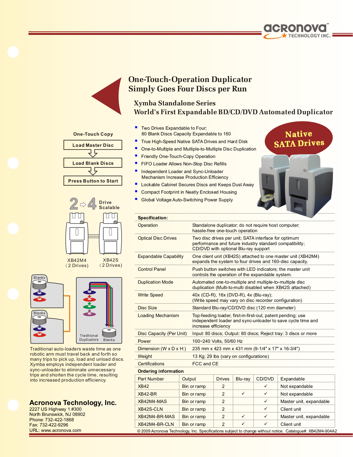 Acronova XB42, XB42 BR, XB42M4 BR CLN, XB42M4 MAS, XB42M4 BR MAS BROCHURE