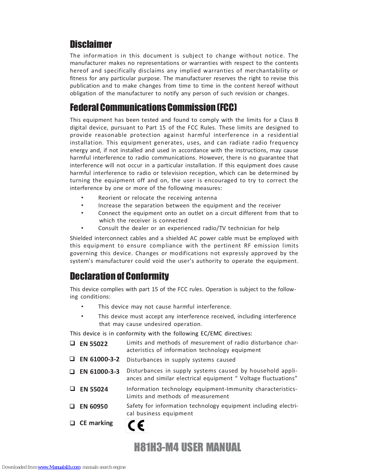 ECS H81H3-M4 User Manual