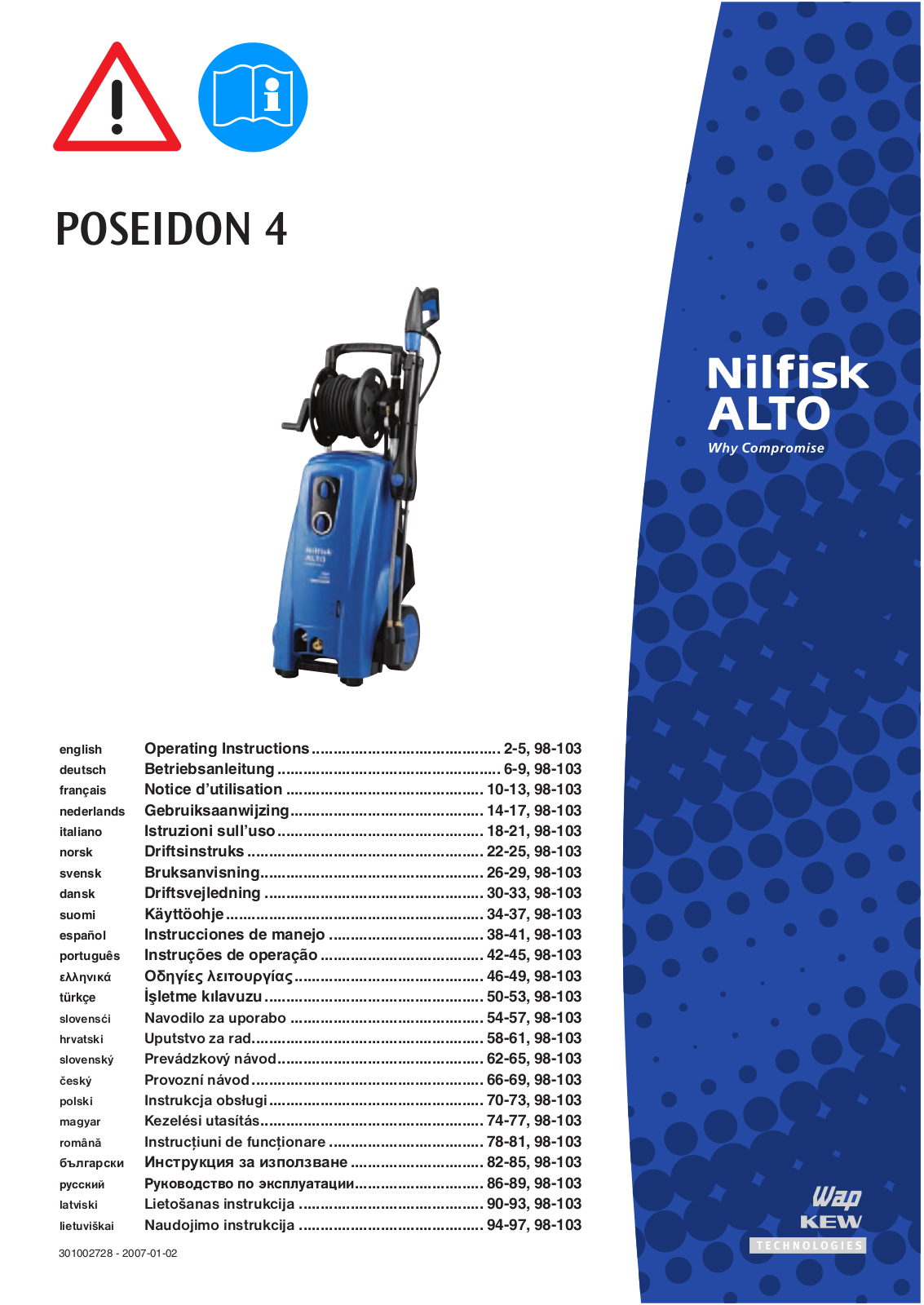 Nilfisk-ALTO POSEIDON 4 User Manual