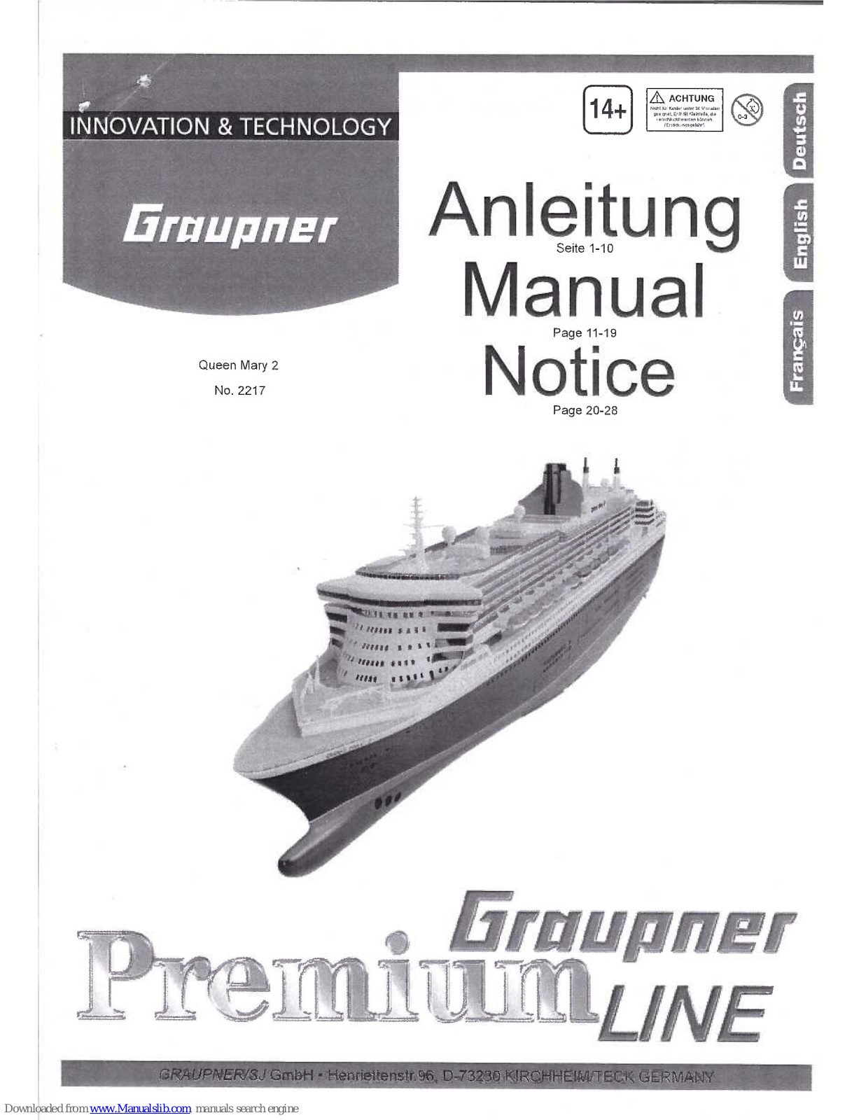 GRAUPNER Premium LINE User Manual - ManualMachine.com
