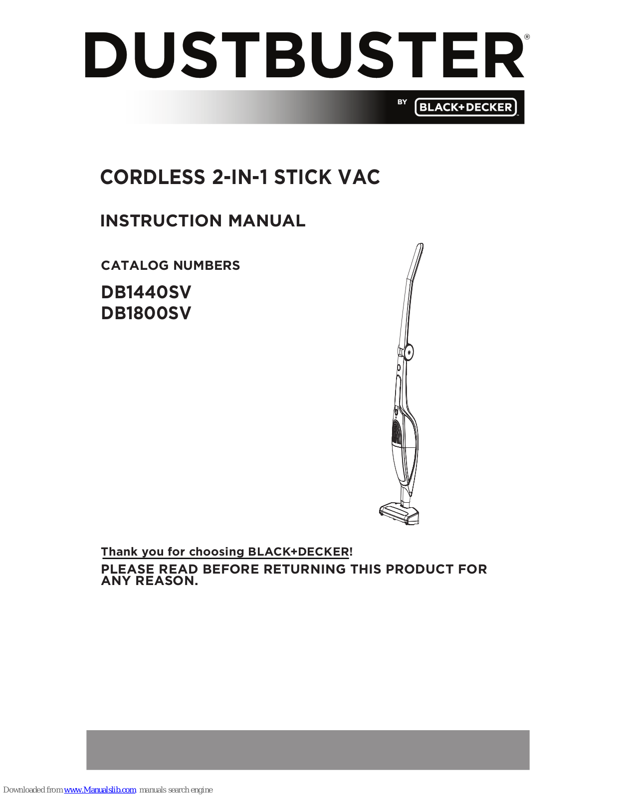 Black+Decker DB1440SV, DB1800SV Instruction Manual