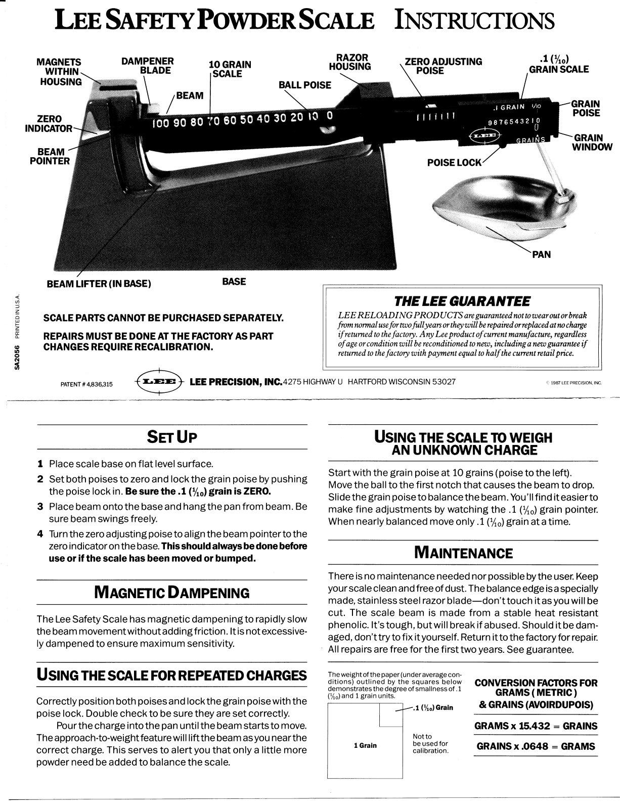 lee safetyscale User Guide