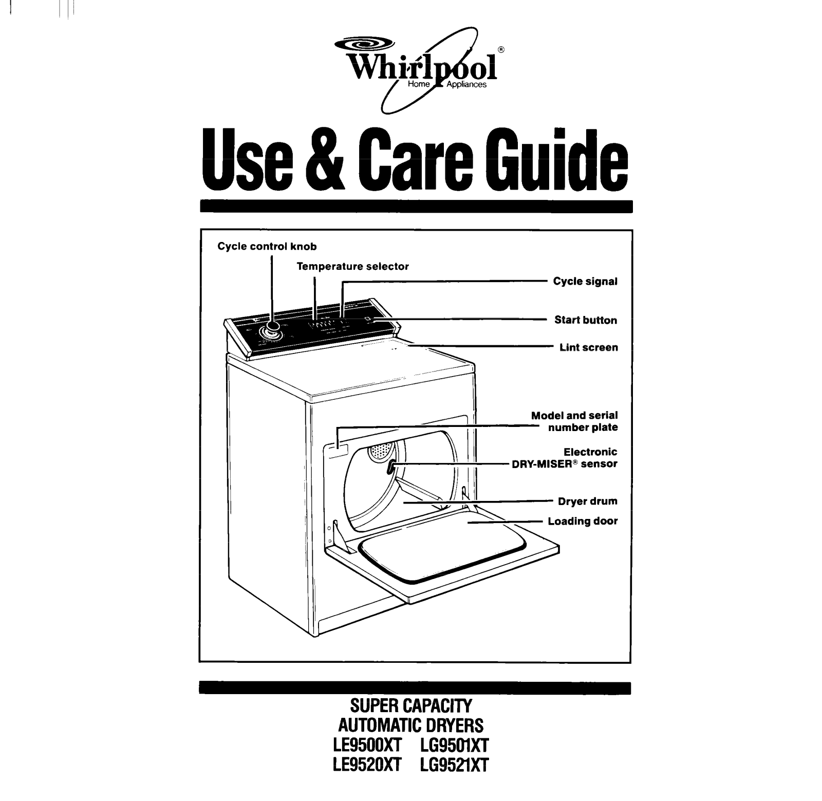 Whirlpool LE9520XT, LE9500XT, LG95OlXT, LG952lXT User Manual - ManualMachine.com