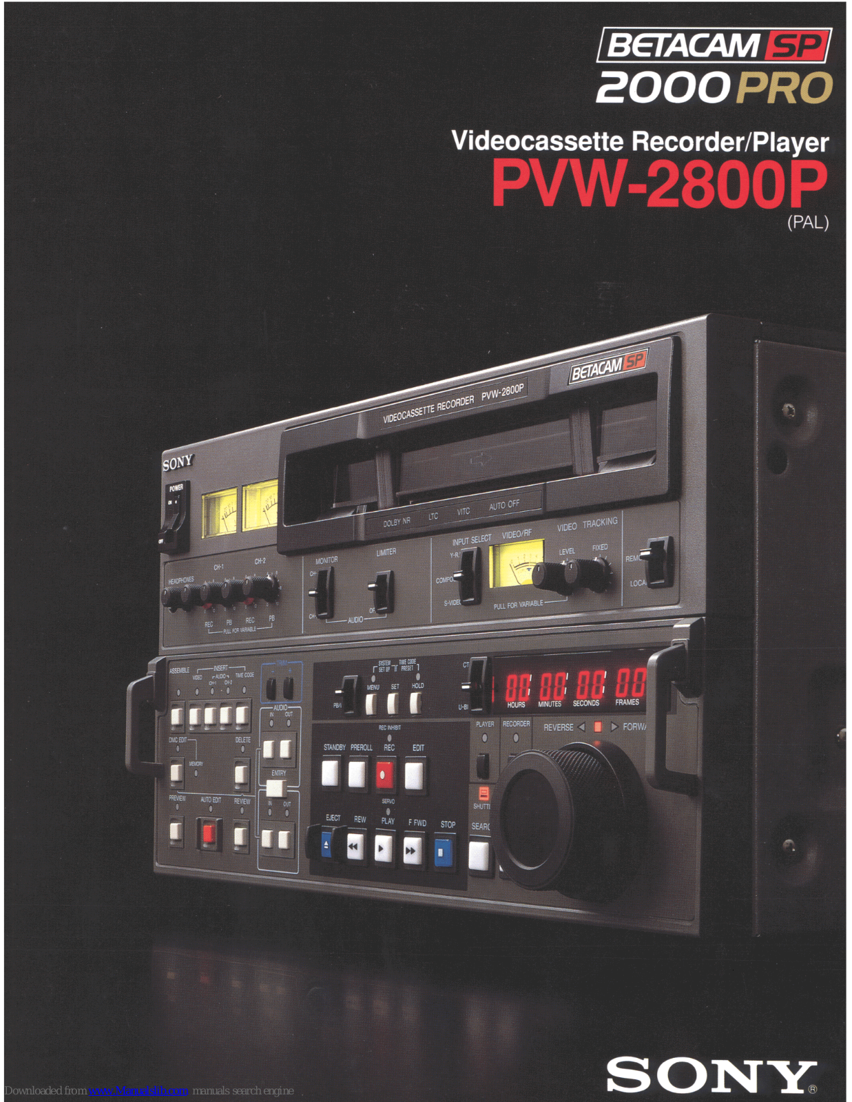 Sony Betacam SP 2000PRO PVW-2800P Specifications