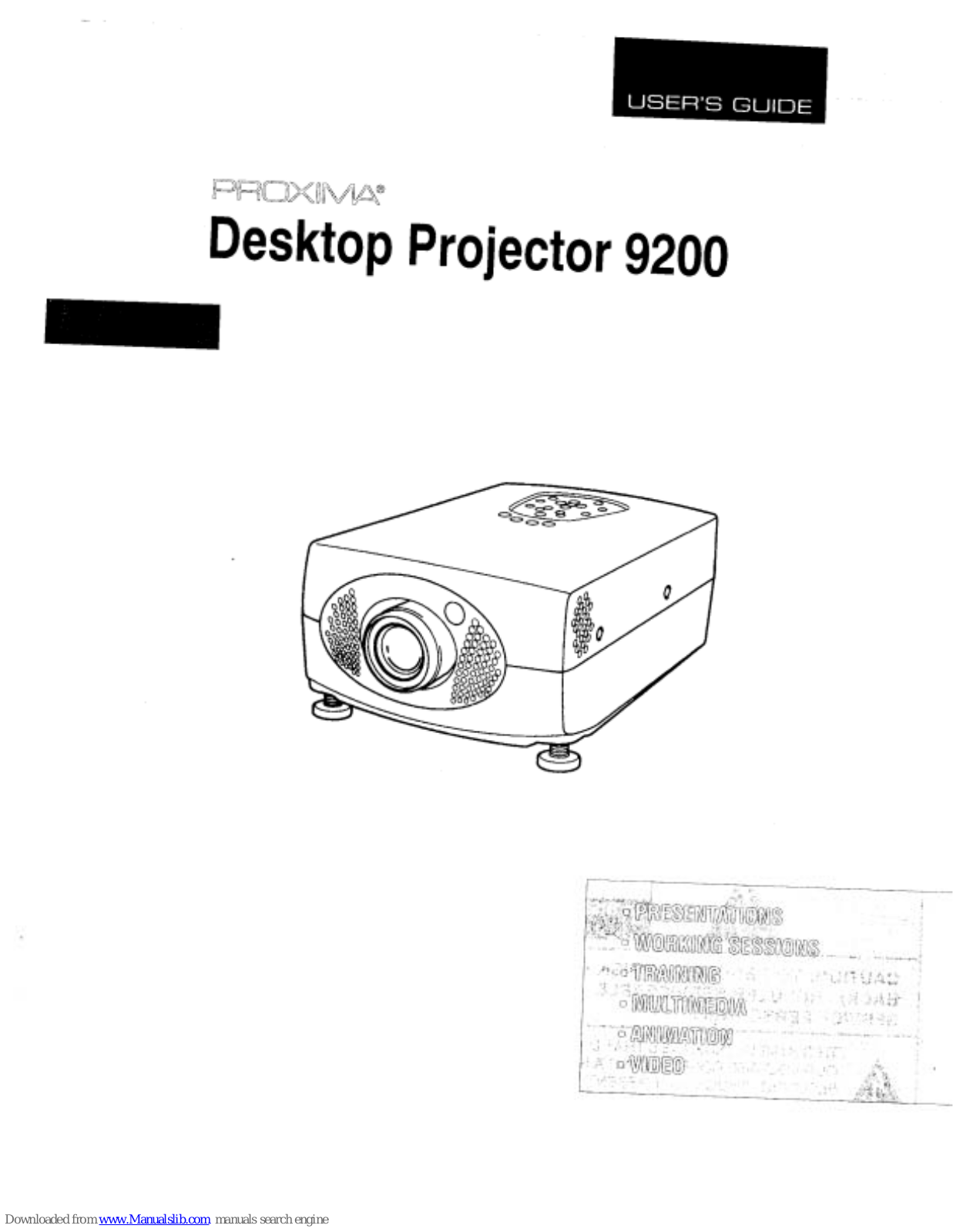 Proxima Desktop Projector 9200, DP9200 User Manual