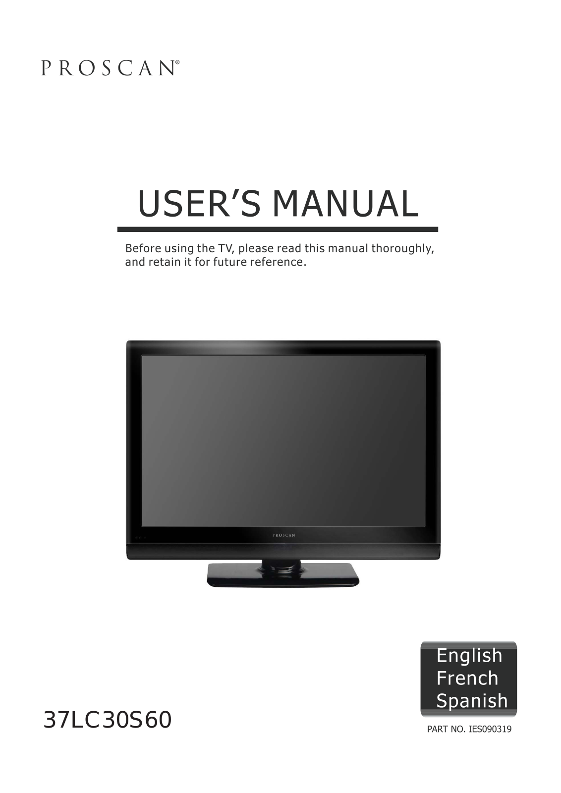 Proscan 37LC30S60S User Manual