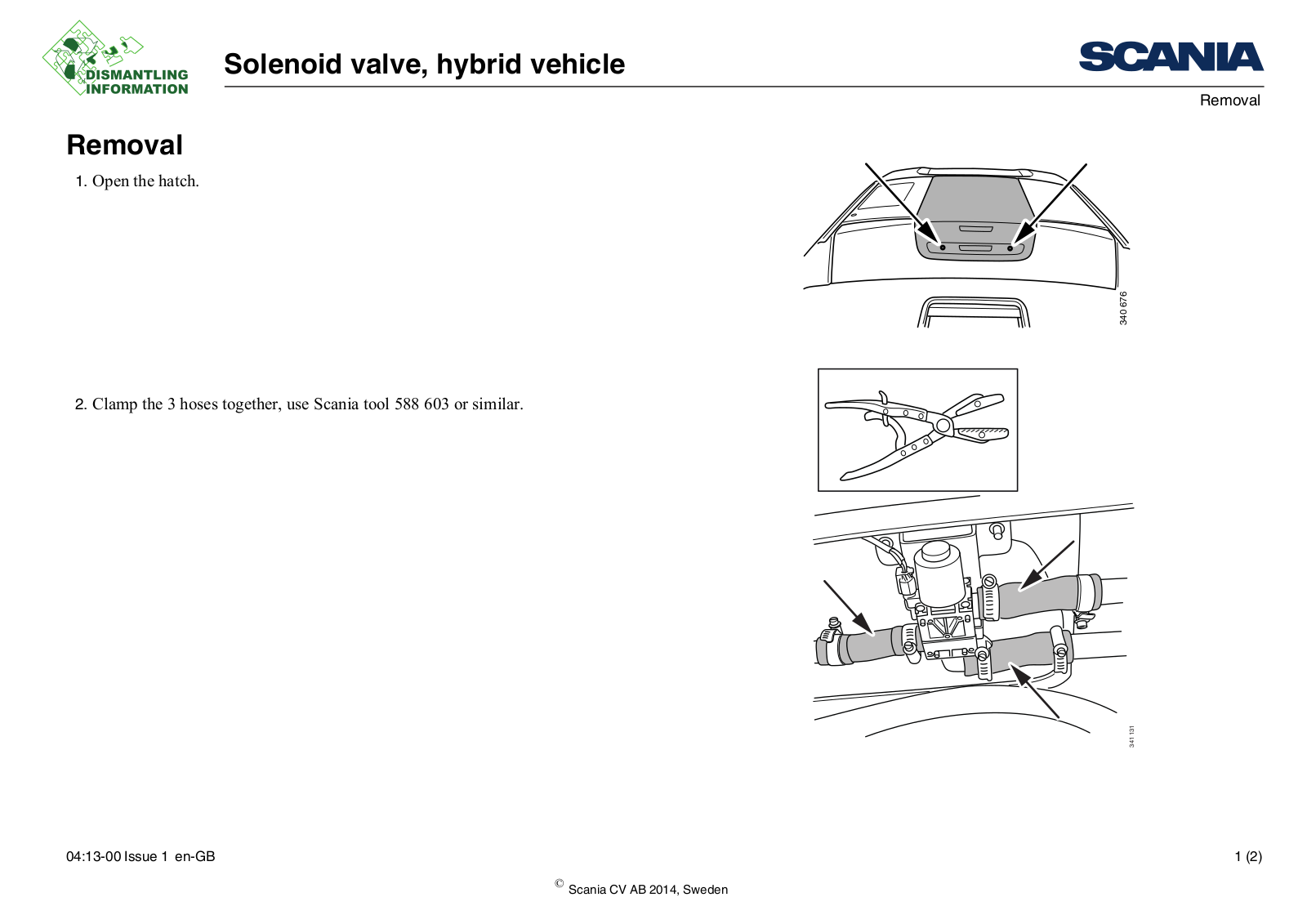 Scania Solenoid valve, hybrid vehicle Service Manual