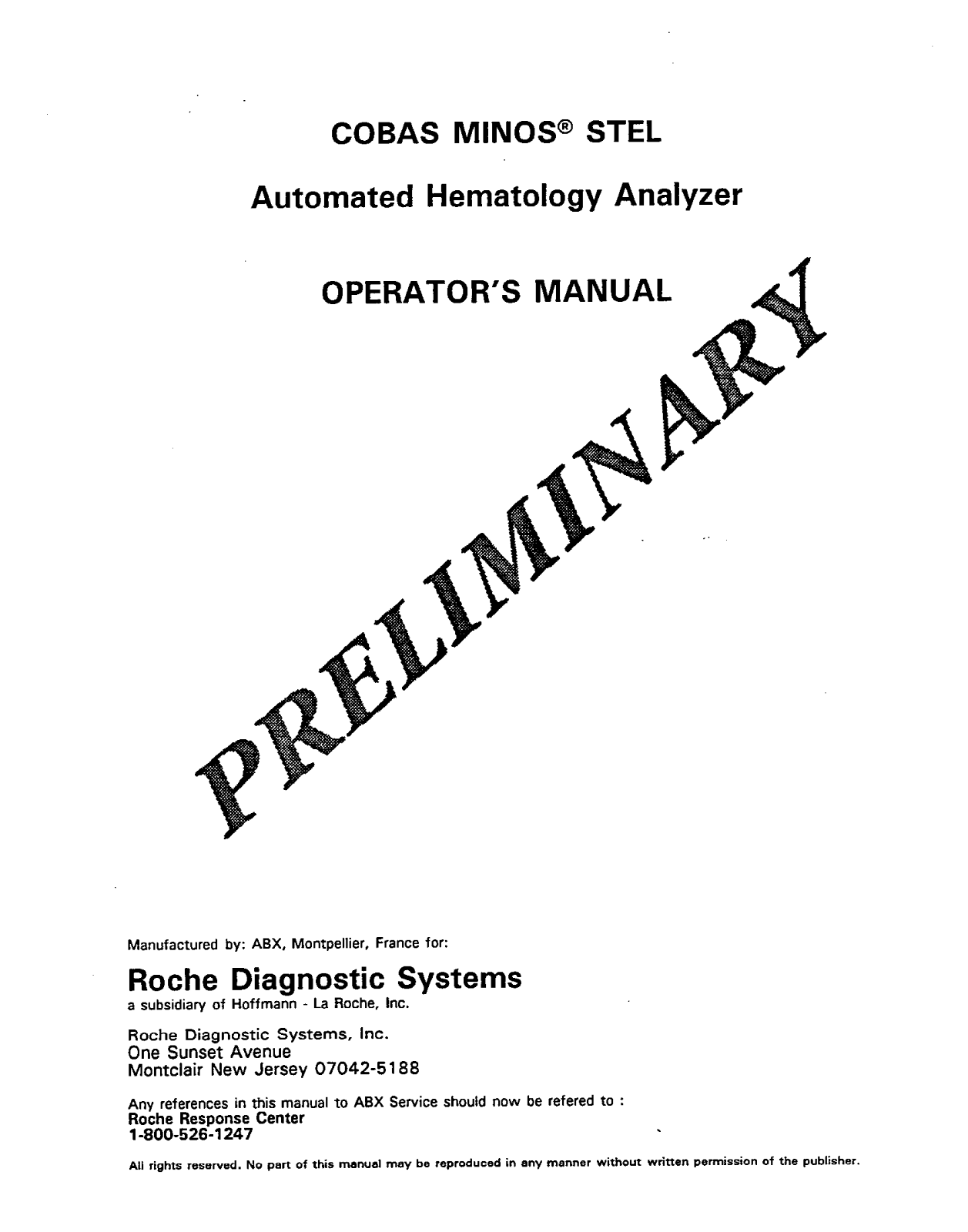 Roche Cobas Minos STE-L User manual