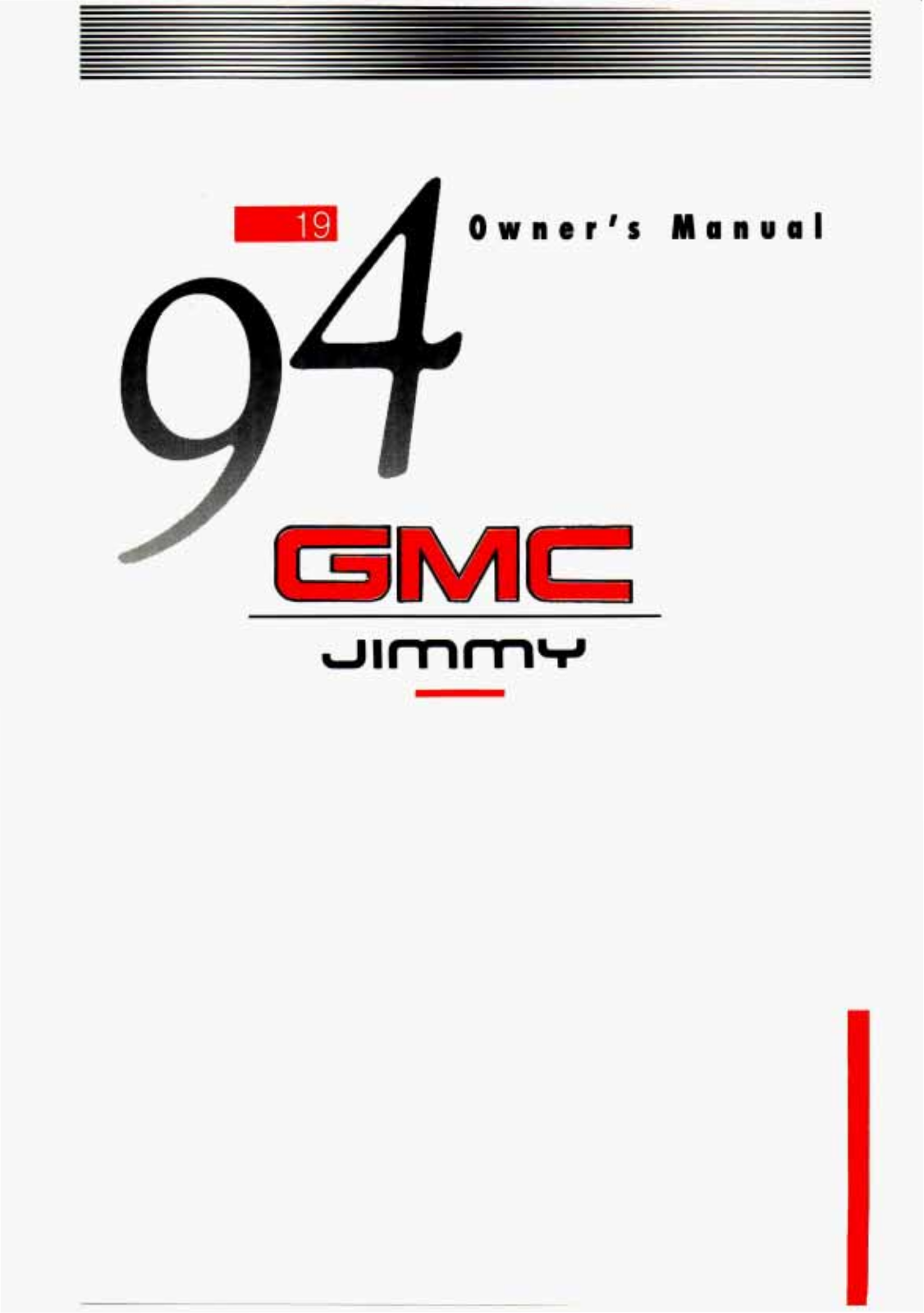 Gmc JIMMY 1994 User Manual