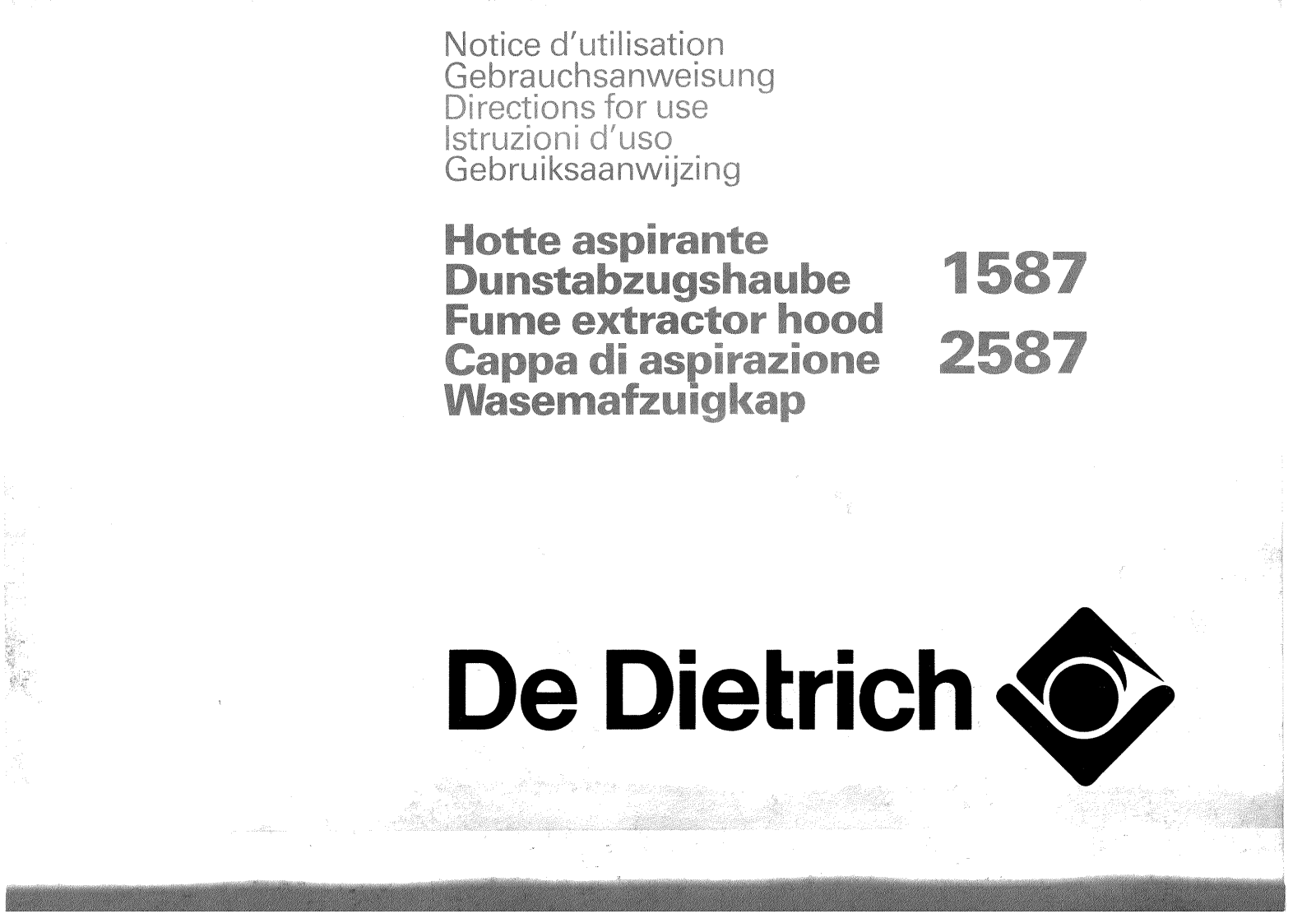 De dietrich 1587, 2587 User Manual