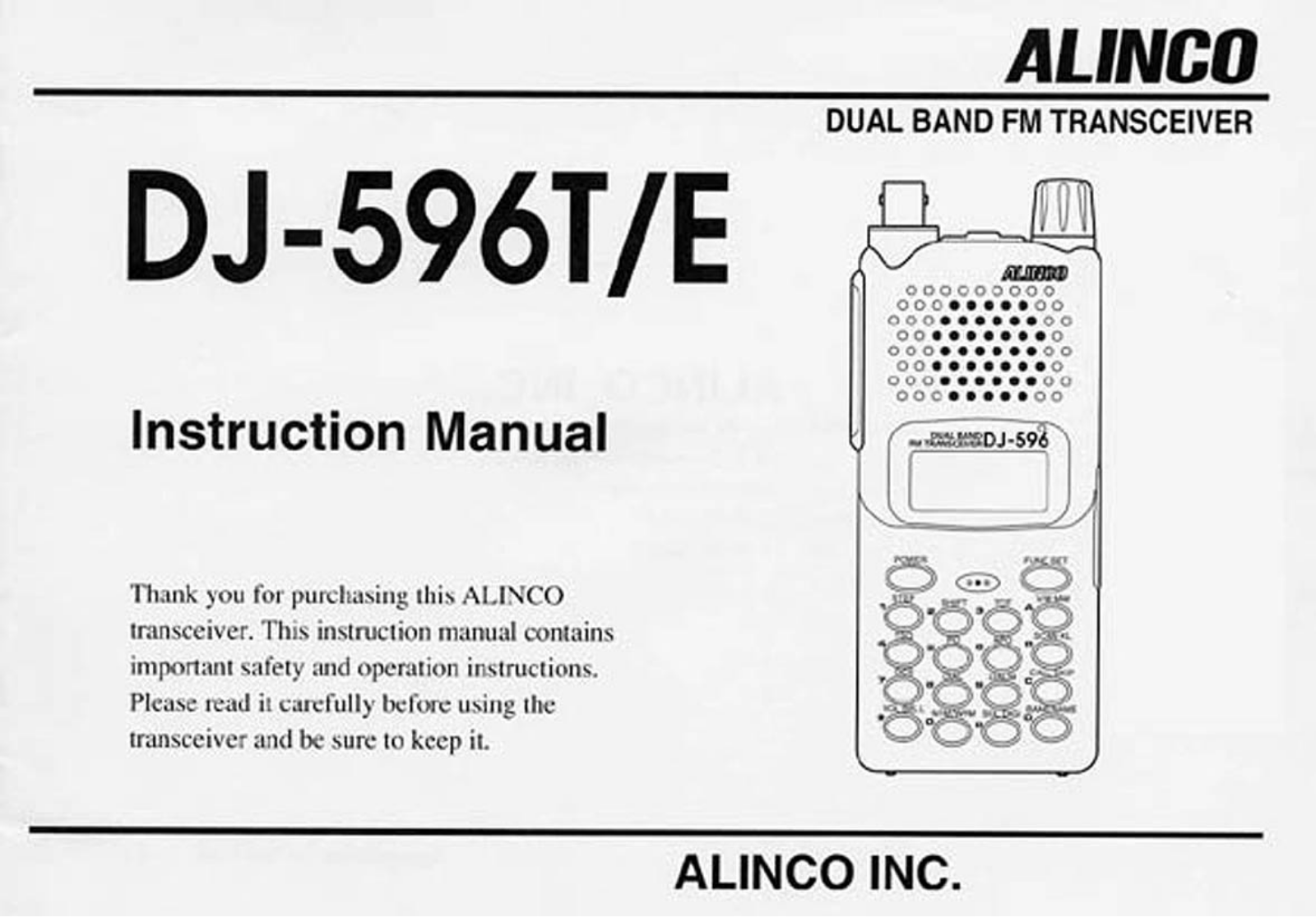 Alinco DJ596 User Guide