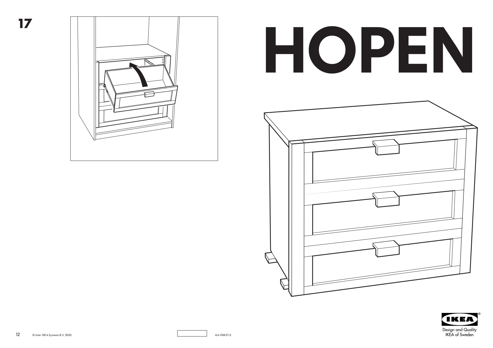 IKEA HOPEN INTERIOR CHEST DRAWERS 24
