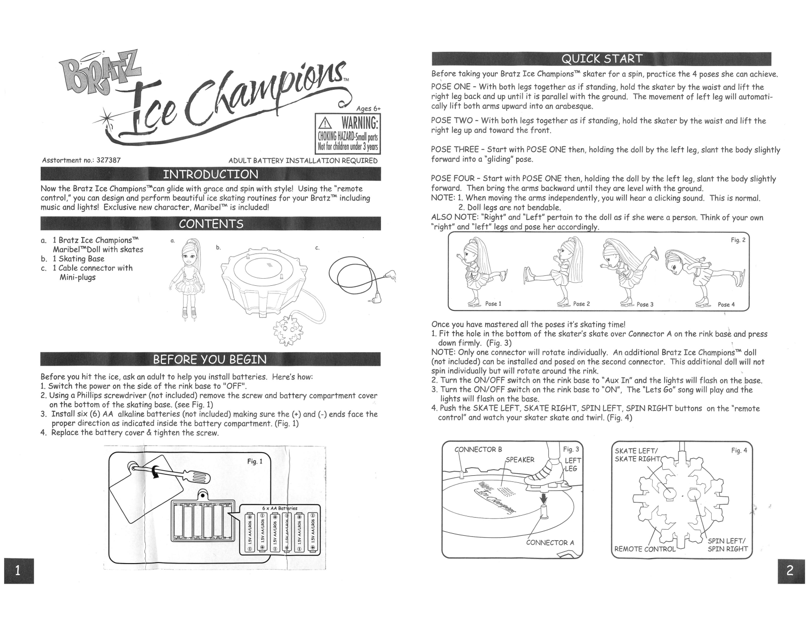 Mga Entertainment BRATZ ICE CHAMPIONS RC ICE SKATING RINK 1 2 User Manual