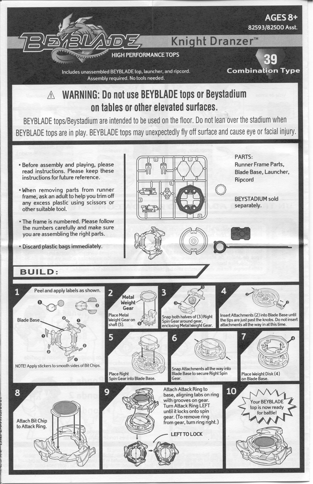 HASBRO Beyblade Knight Dranzer User Manual