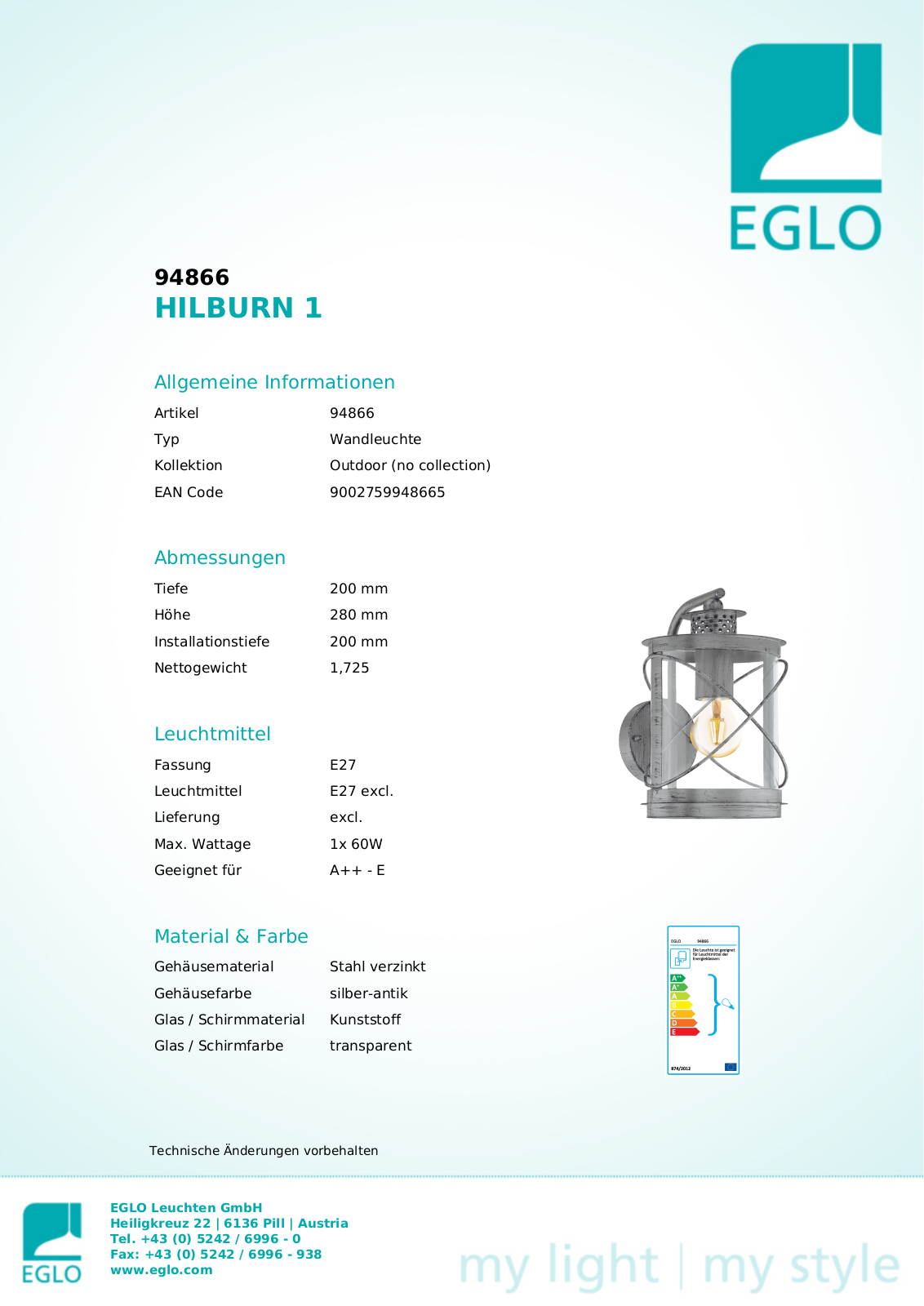 Eglo 94866 Service Manual