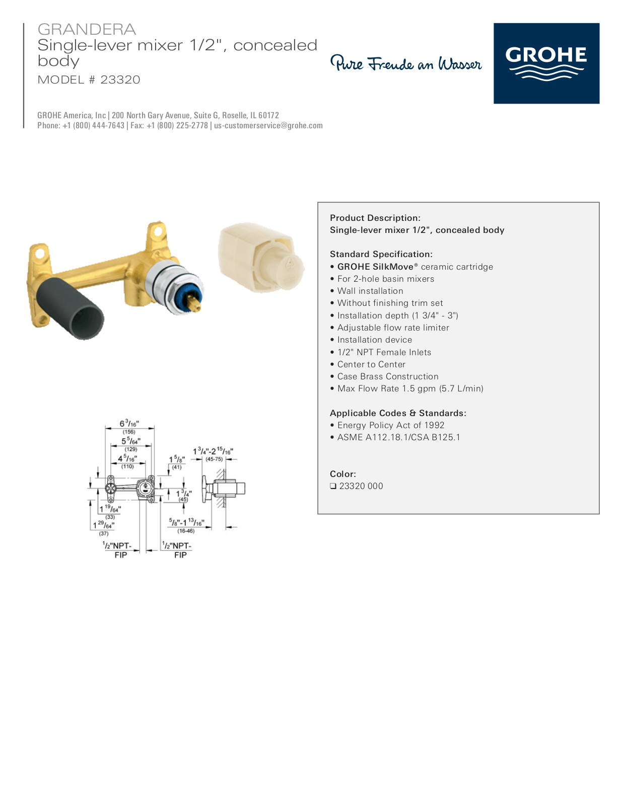 GROHE GRH5009 specifications - ManualMachine.com