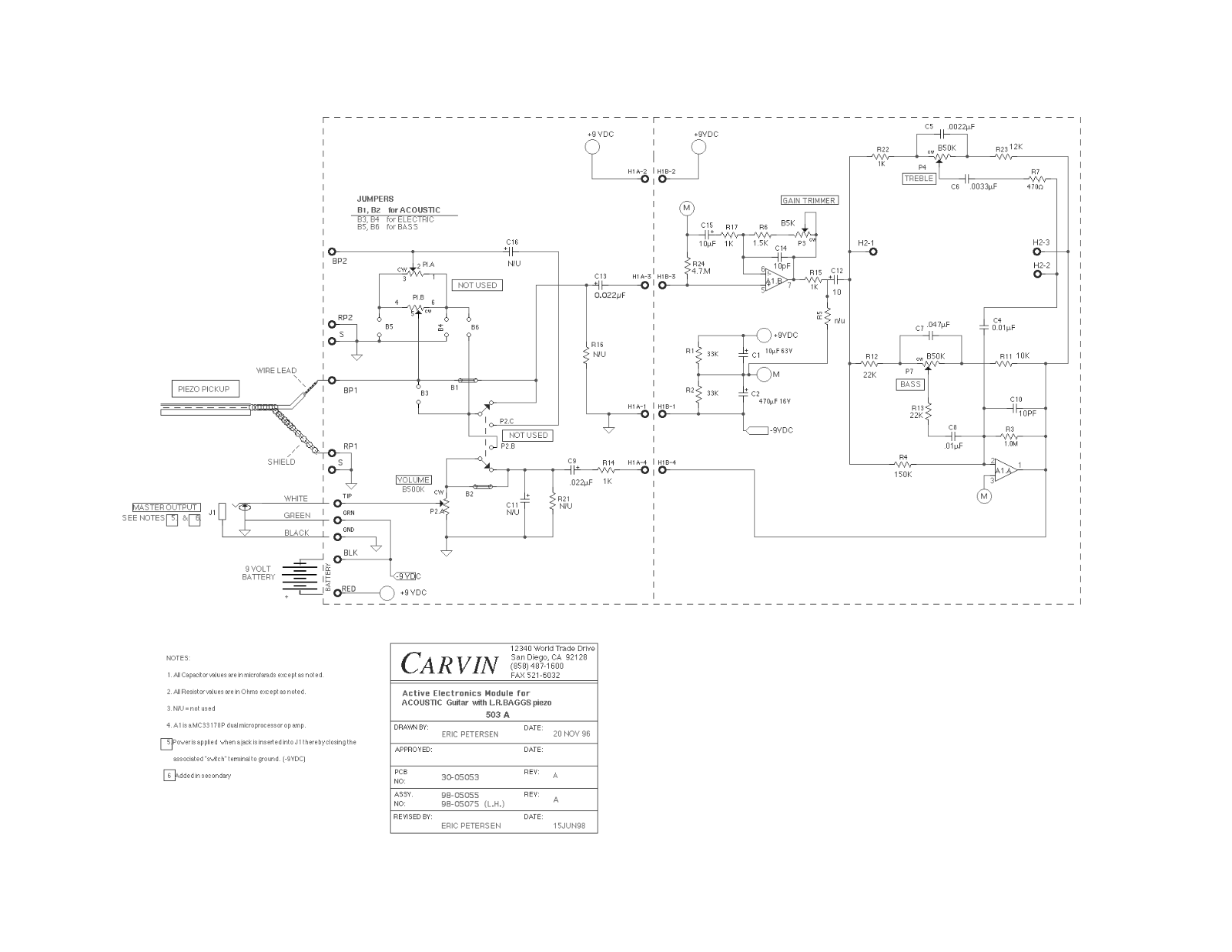 CARVIN 503 Schematic