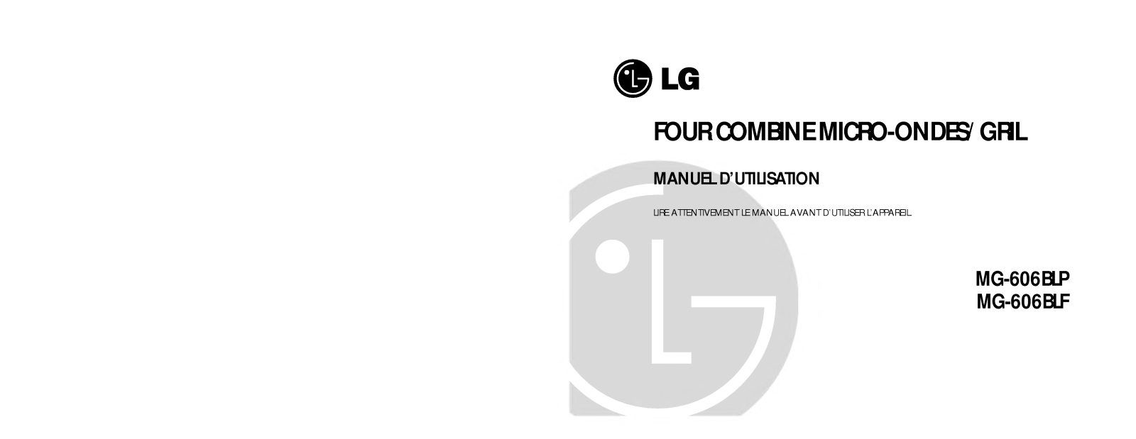 LG MG-606BLF, MG-606BLP User Manual