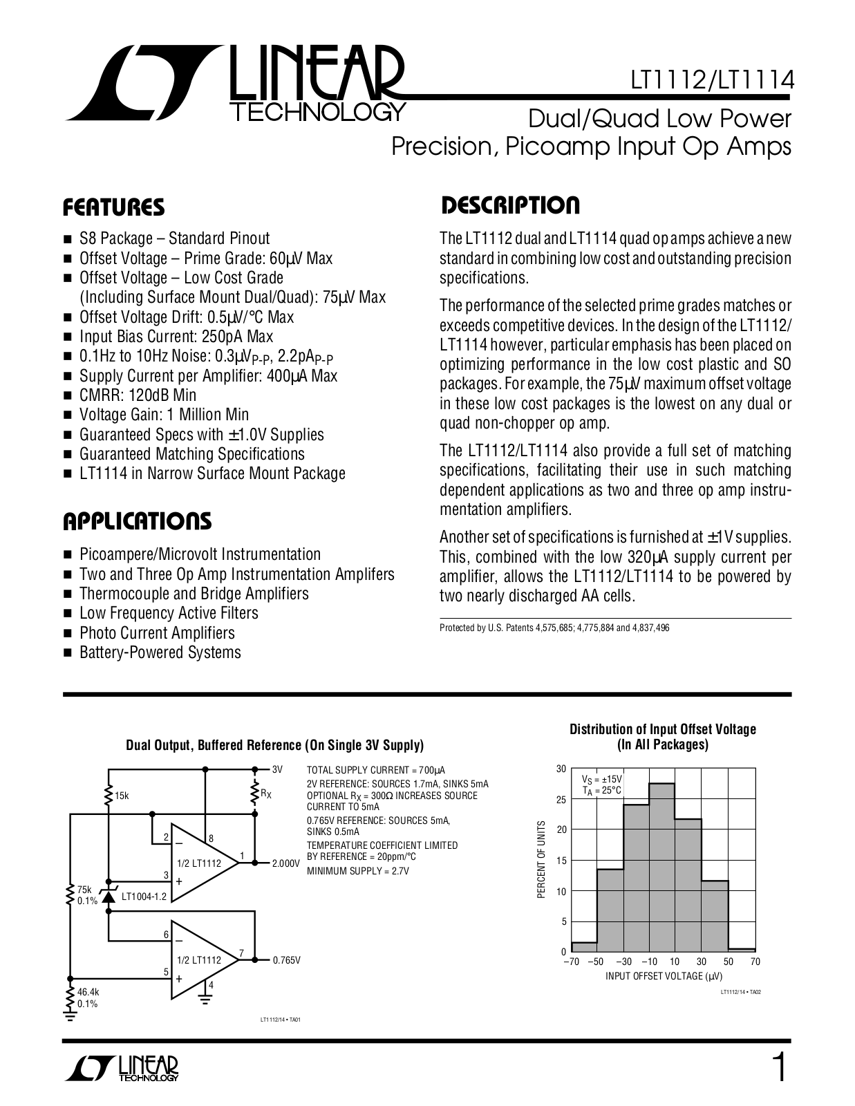 Linear Technology LT1112, LT1114 Datasheet