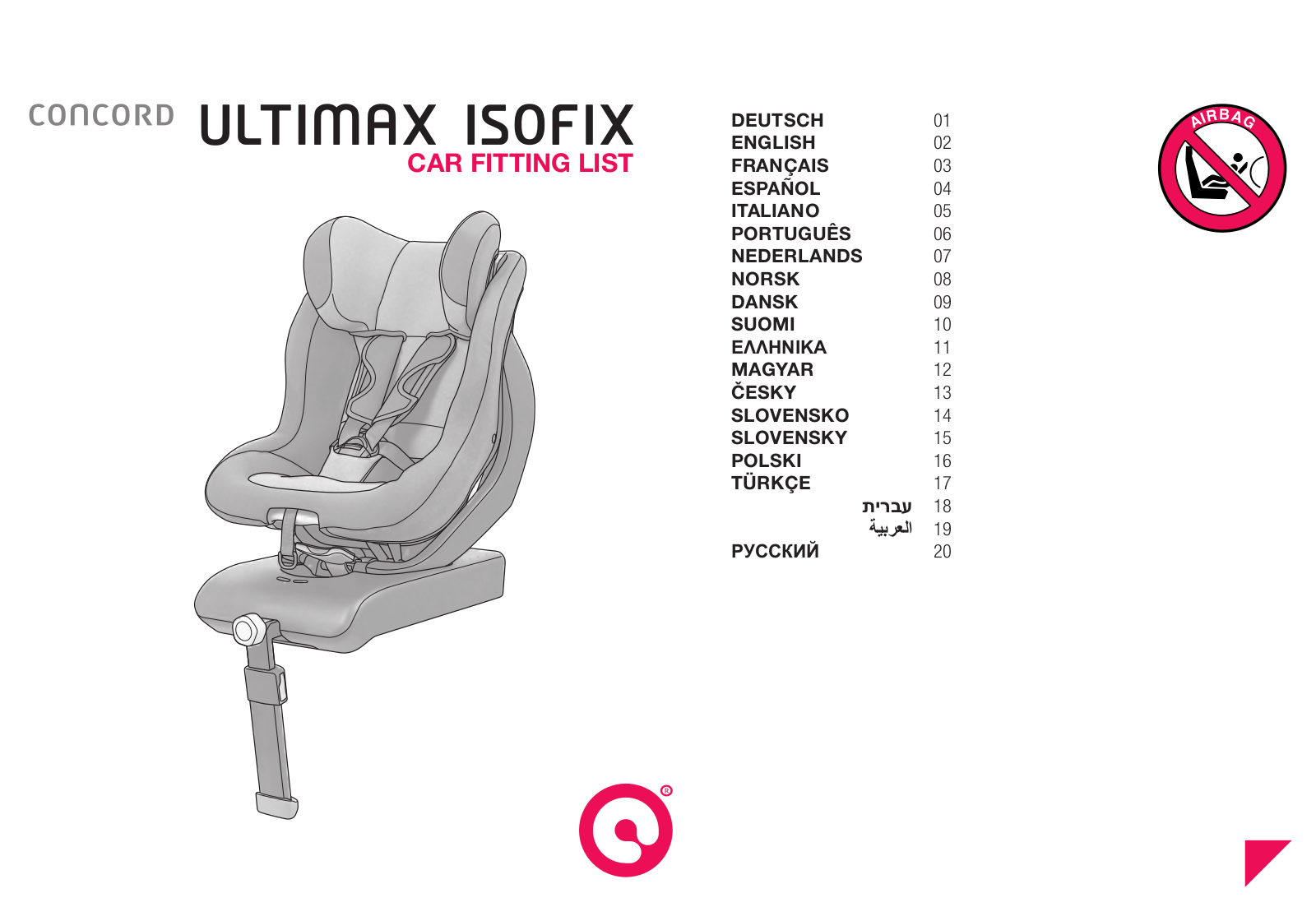 CONCORD ULTIMAX ISOFIX User Manual