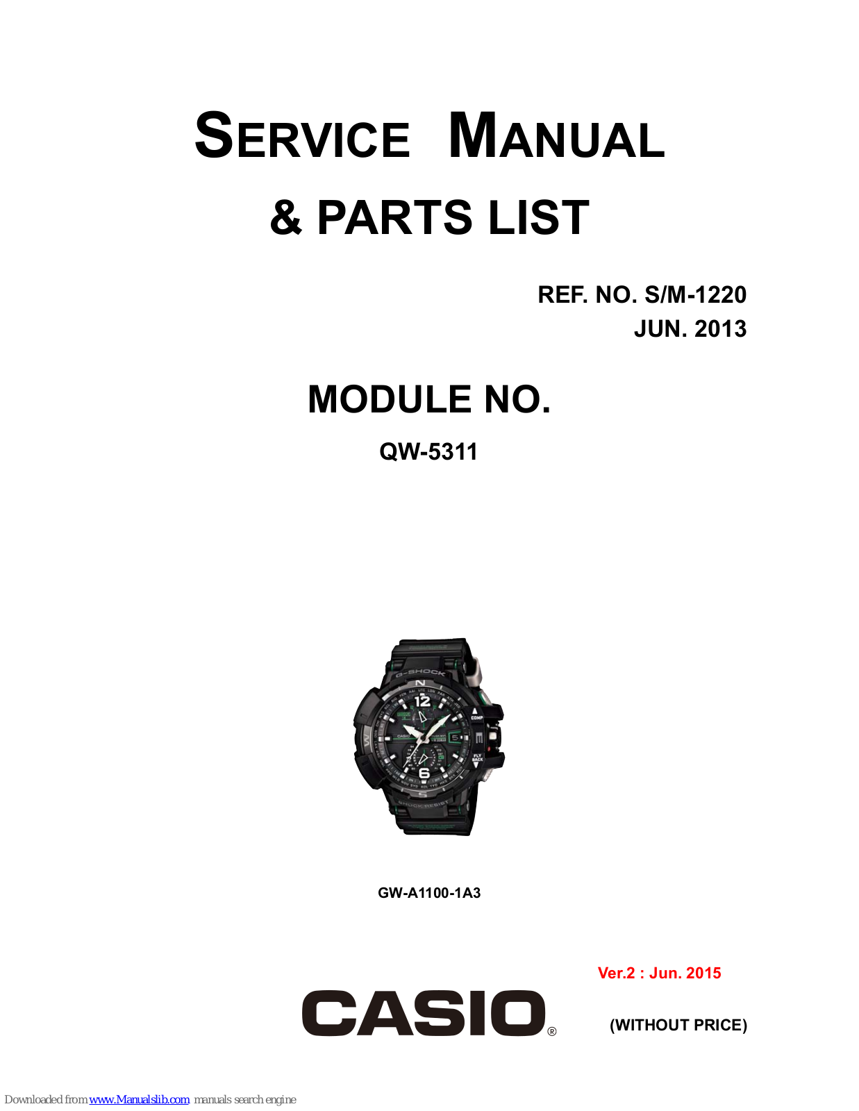 Casio QW-5311 Service Manual & Parts List