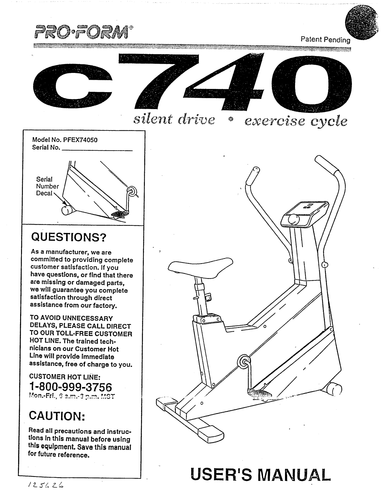 ProForm PFEX74050 User Manual