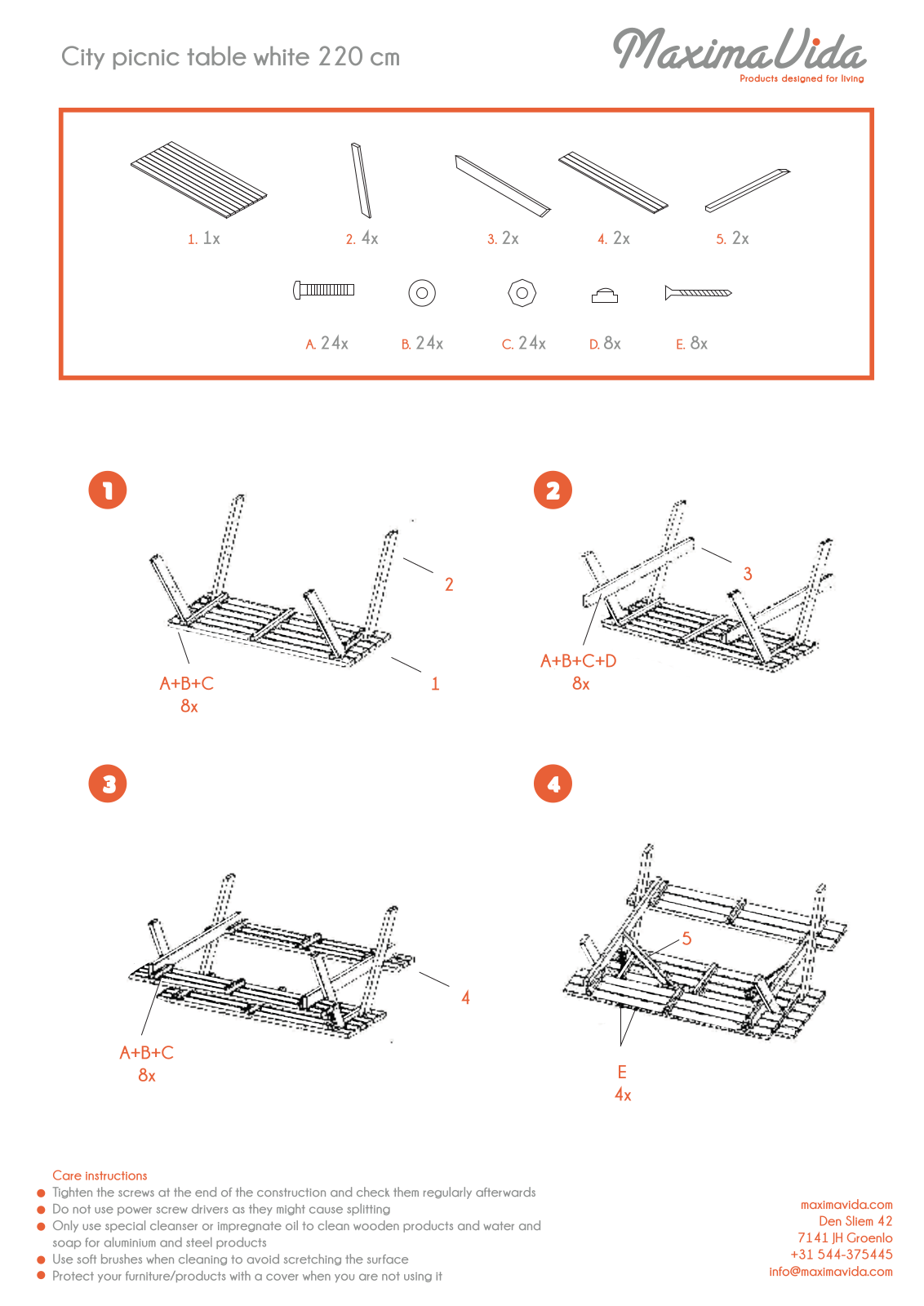 MaximaUida City picnic table User Manual