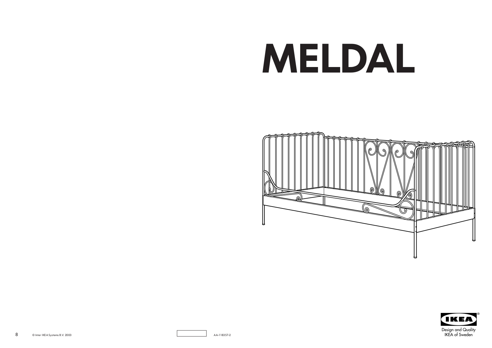 IKEA MELDAL DAYBED FRAME TWIN Assembly Instruction