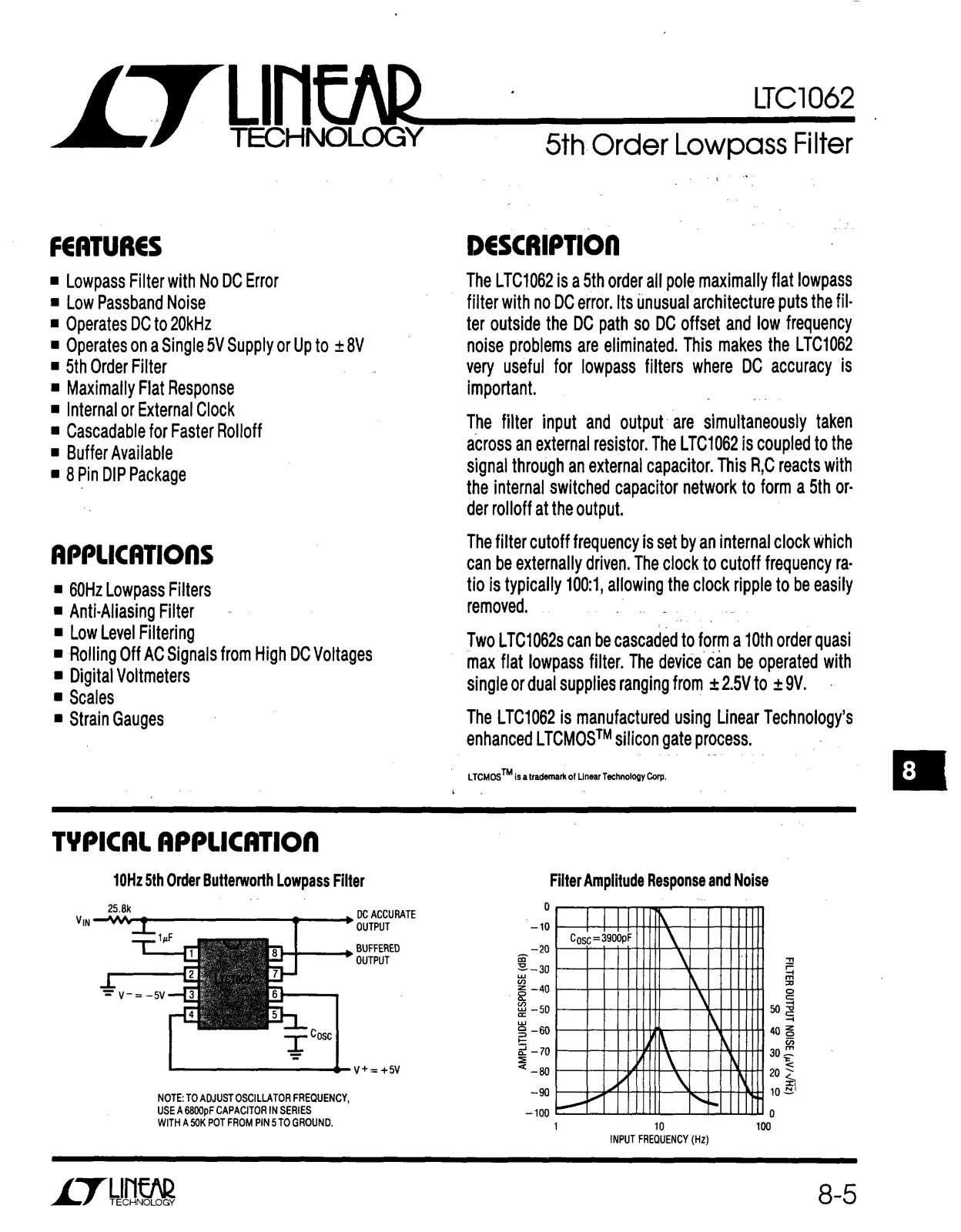 Linear Technology LTC1062 Datasheet