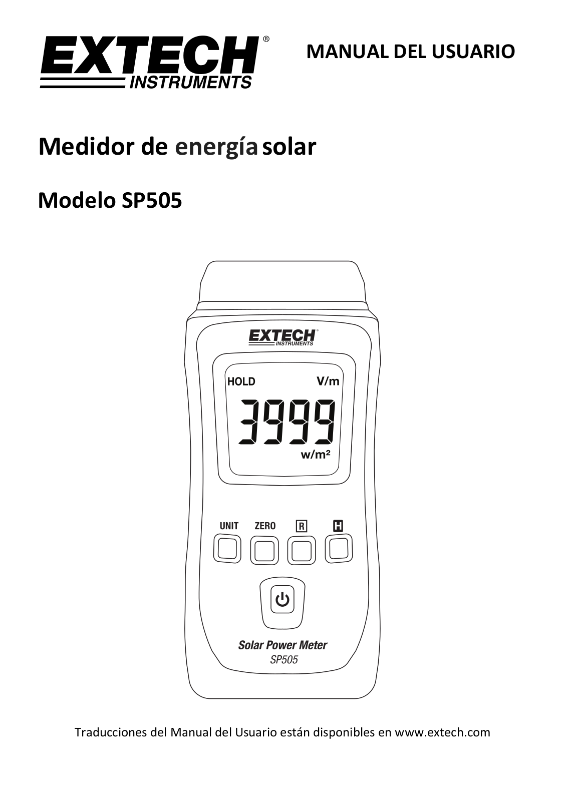 Extech SP505 User guide