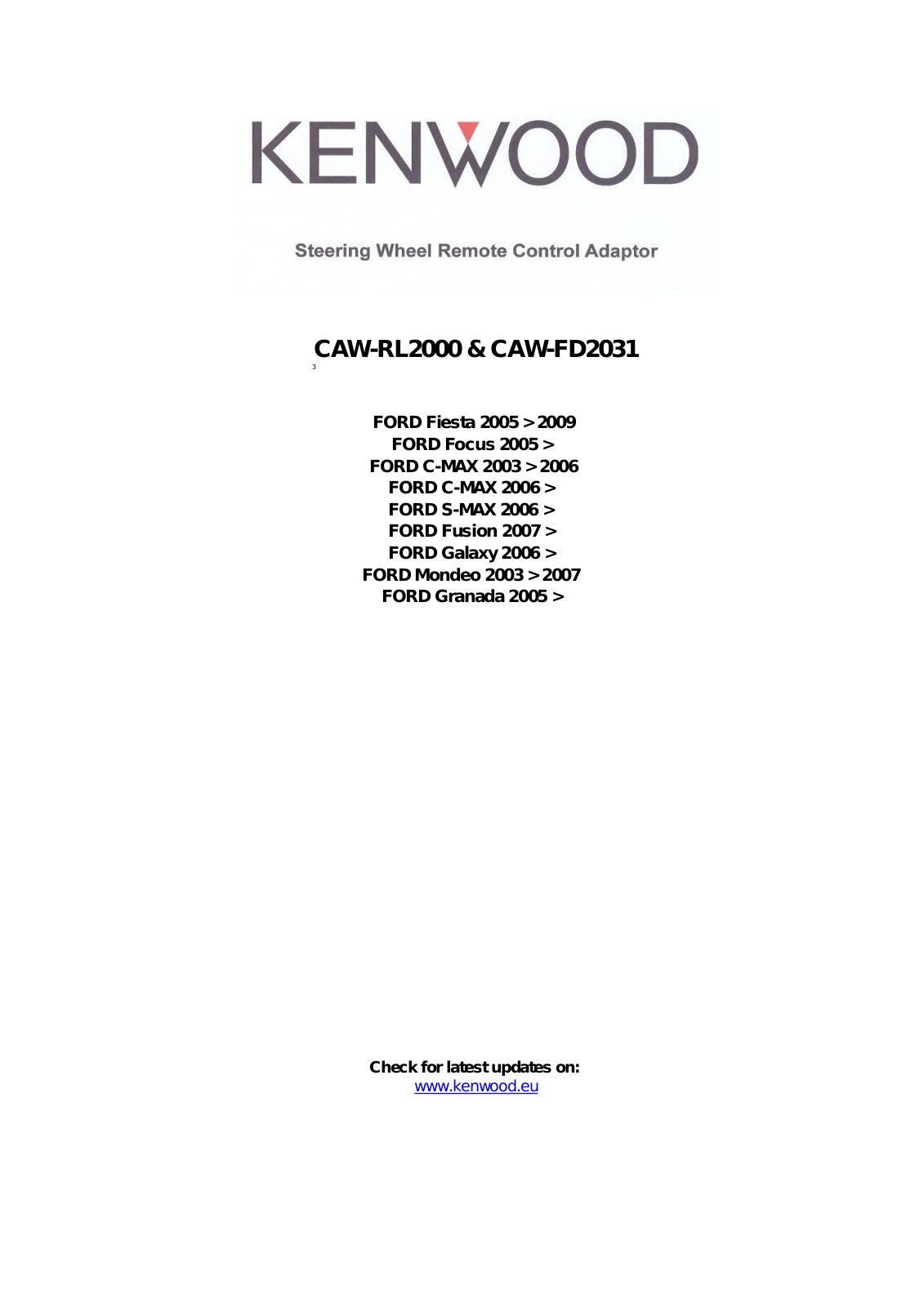 Kenwood CAW-FD2031 User Manual