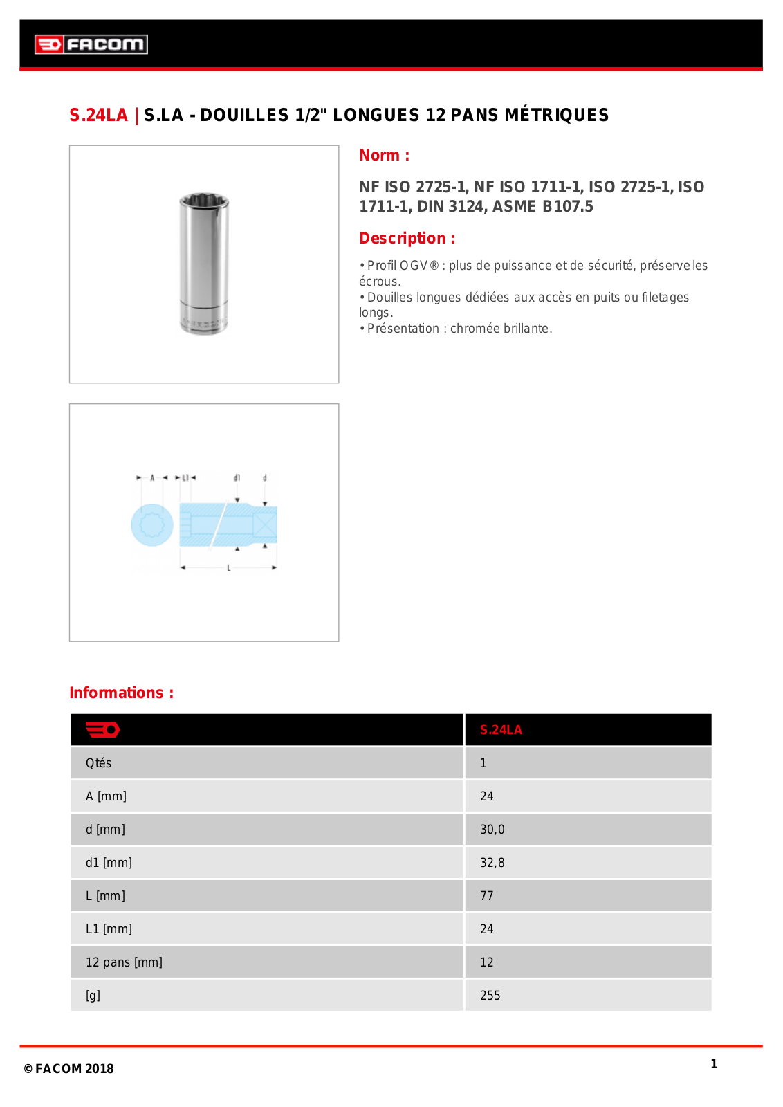 Facom S.24LA Specification - ManualMachine.com