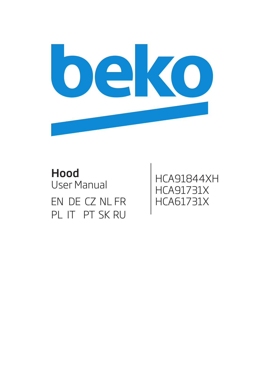 Beko HCA91844XH, HCA91731X, HCA61731X User manual