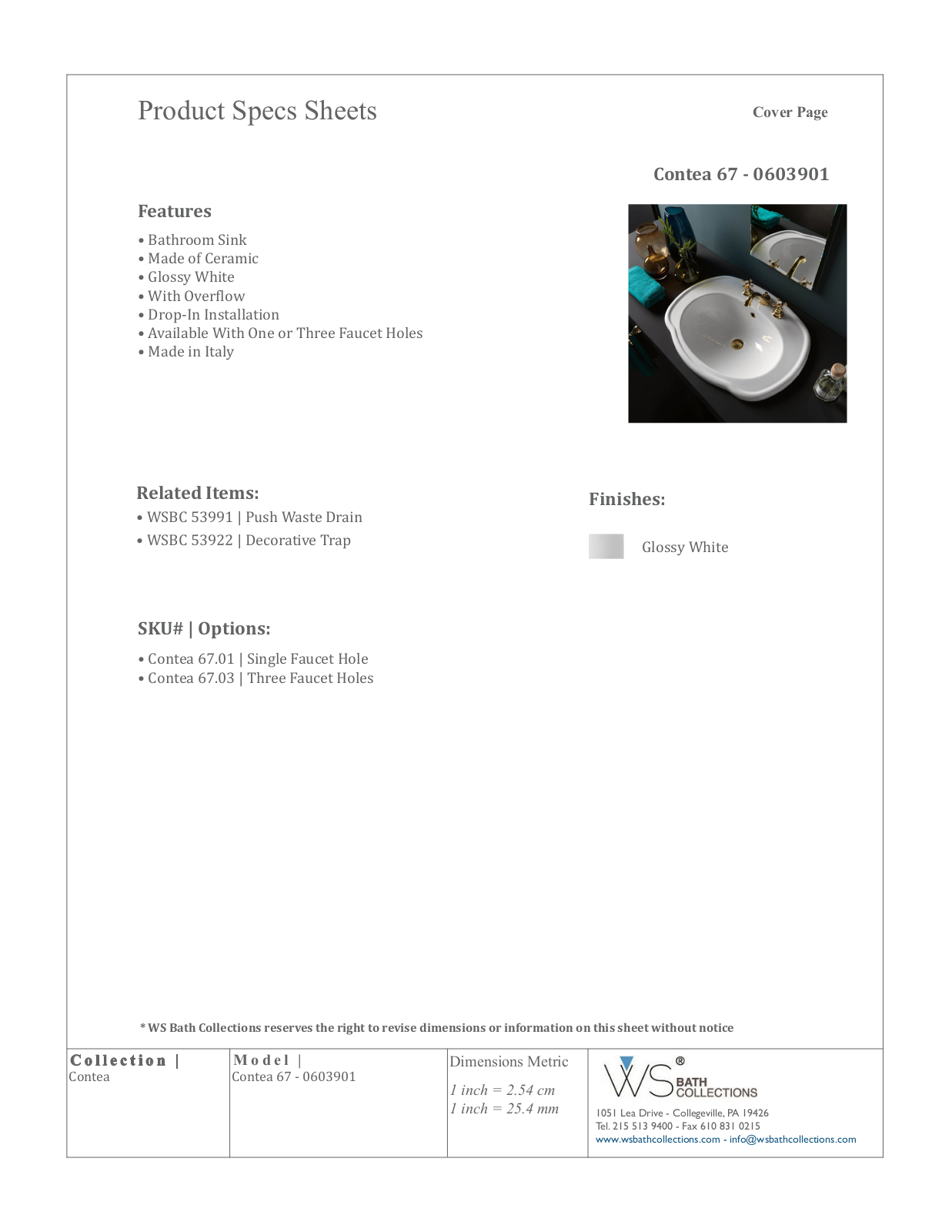 WS Bath Collections WSO3143 Specifications - ManualMachine.com