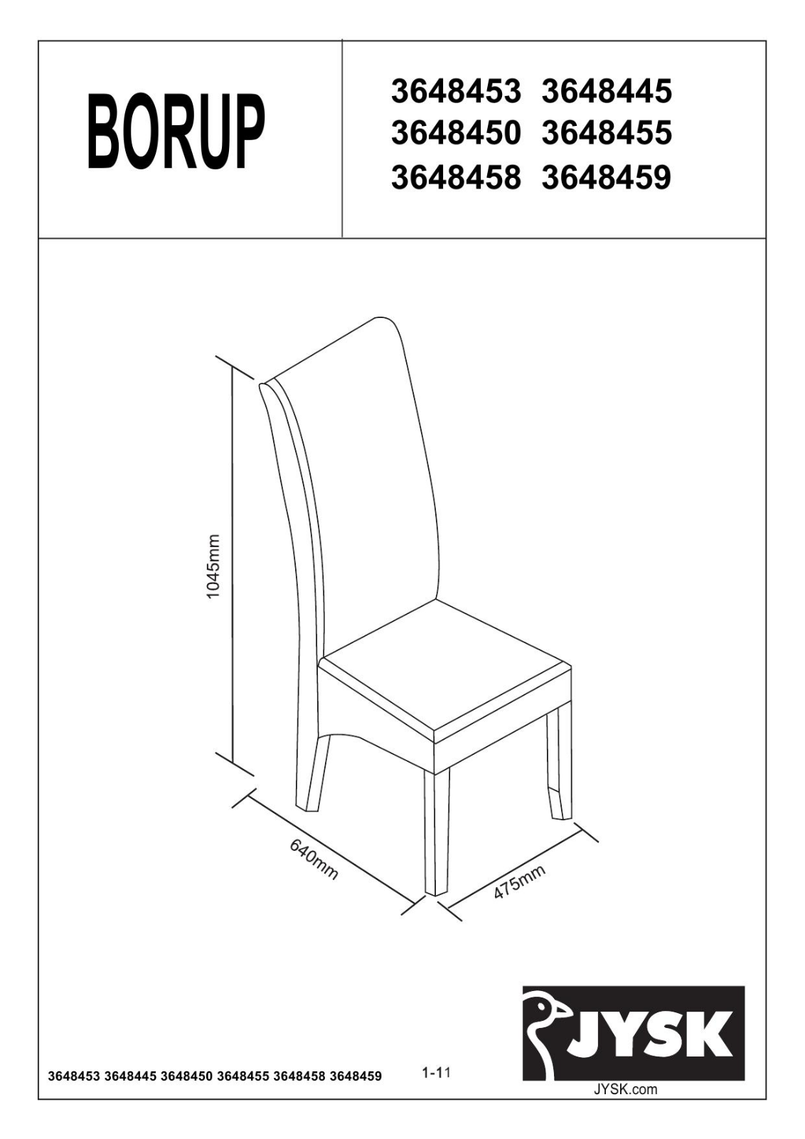 JYSK Borup User Manual