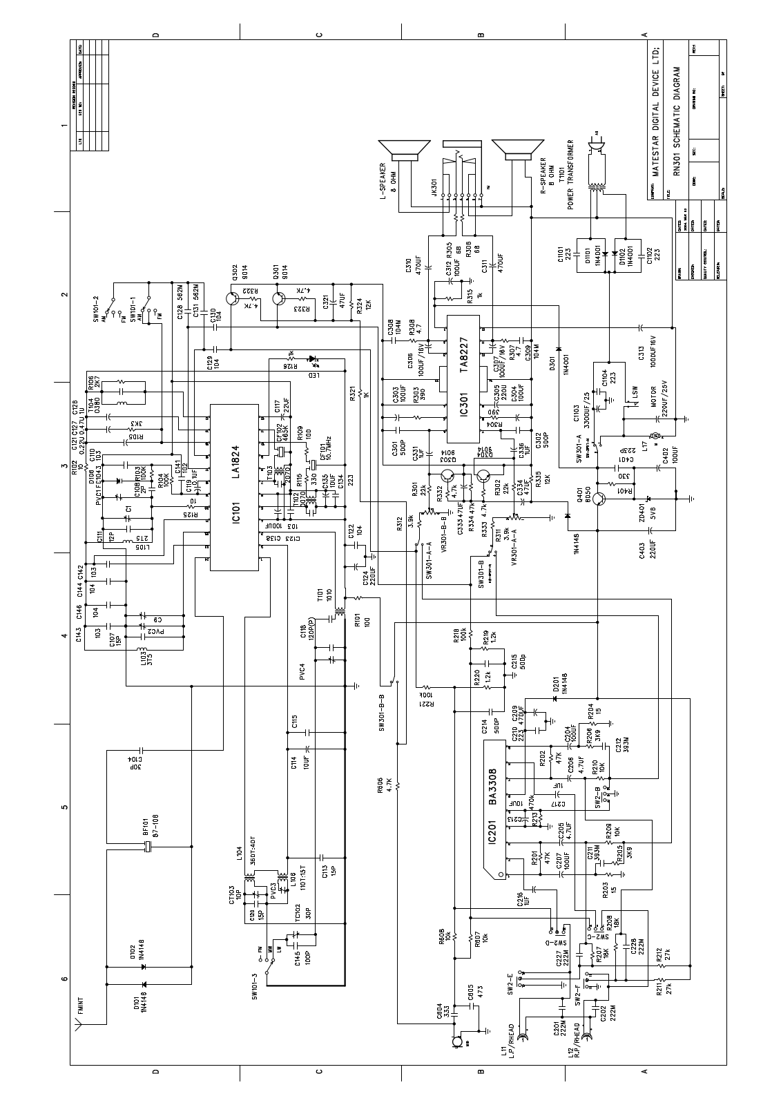 Vitek RS701 Circuit diagrams