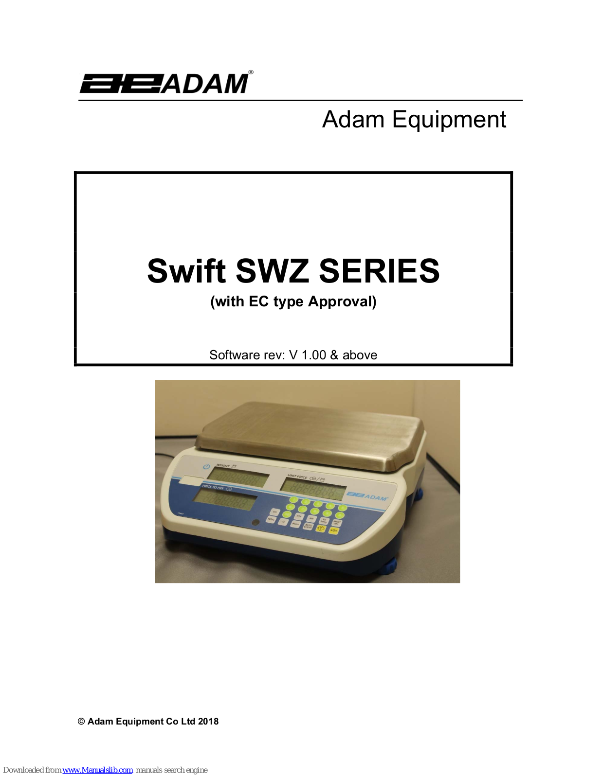 Adam Equipment SWZ 3DP, SWZ 6DP, SWZ 15DP, SWZ 30DP, SWZ 40D User Manual