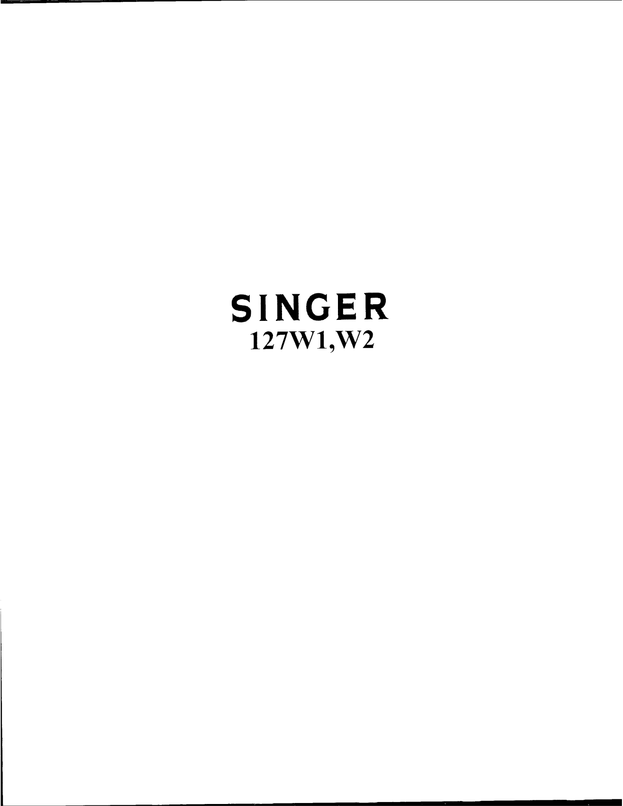 SINGER 127W1, 127W2 Parts List