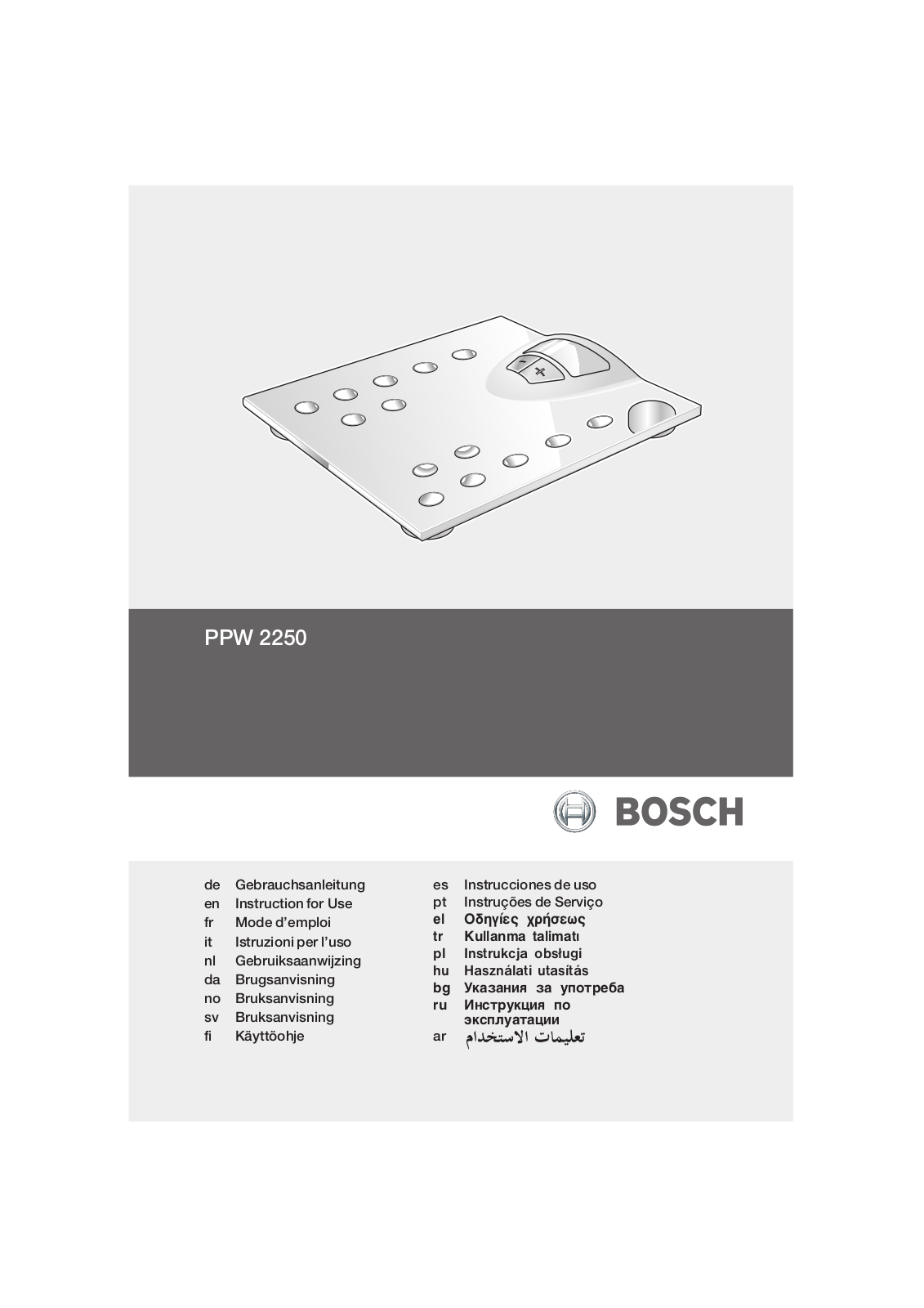 Bosch PPW2250 User Manual