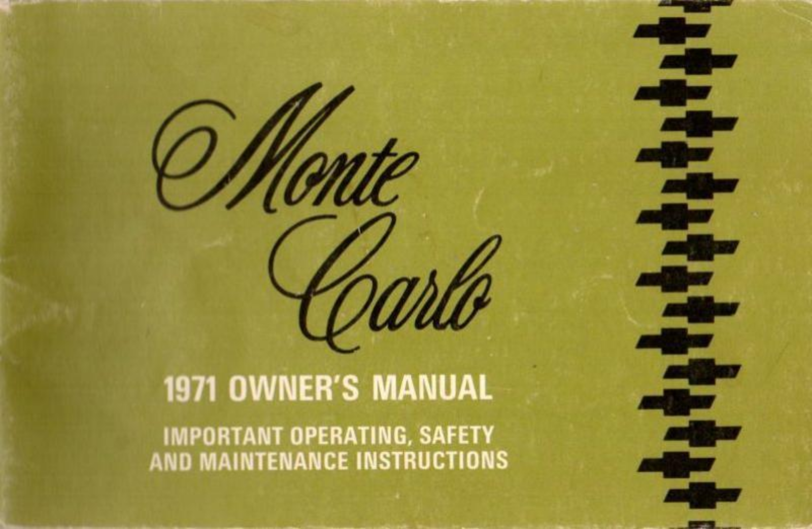 Chevrolet Monte Carlo 1971 Operating Instructions