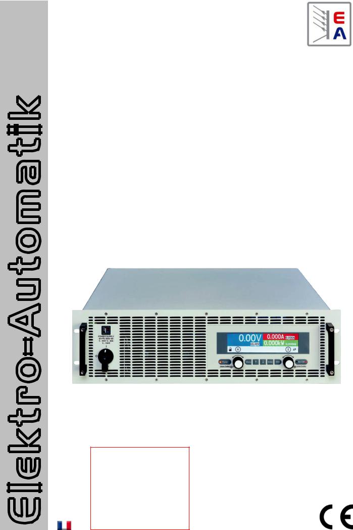 Elektro-Automatik PSI 9000 3U, PSI 9040-170 3U, PSI 9080-170 3U, PSI 9200-70 3U, PSI 9360-40 3U User guide