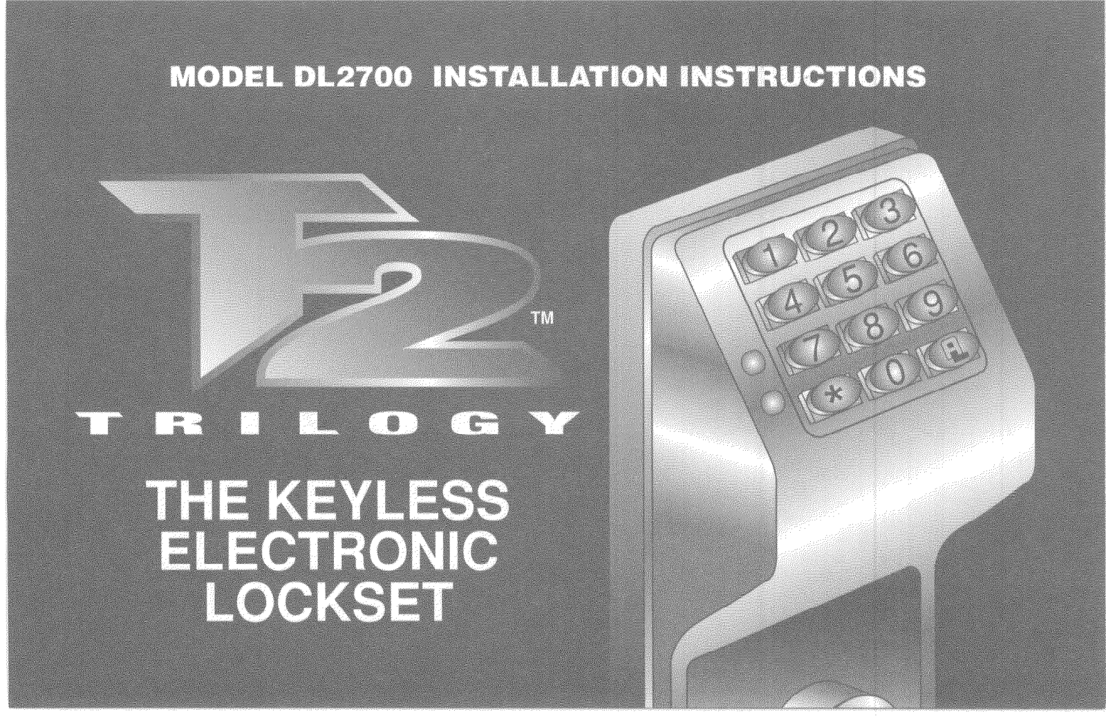 Alarm Lock DL2700 Installation Instruction