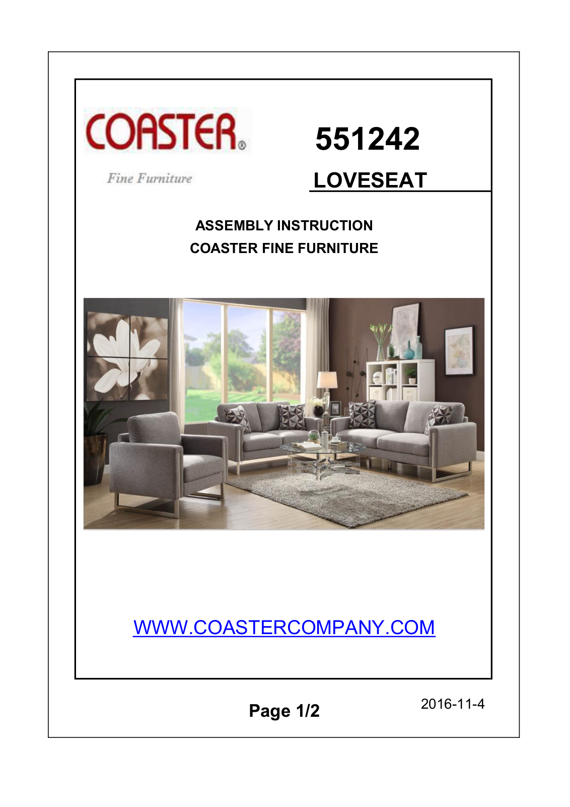 Coaster 551242 Assembly Guide