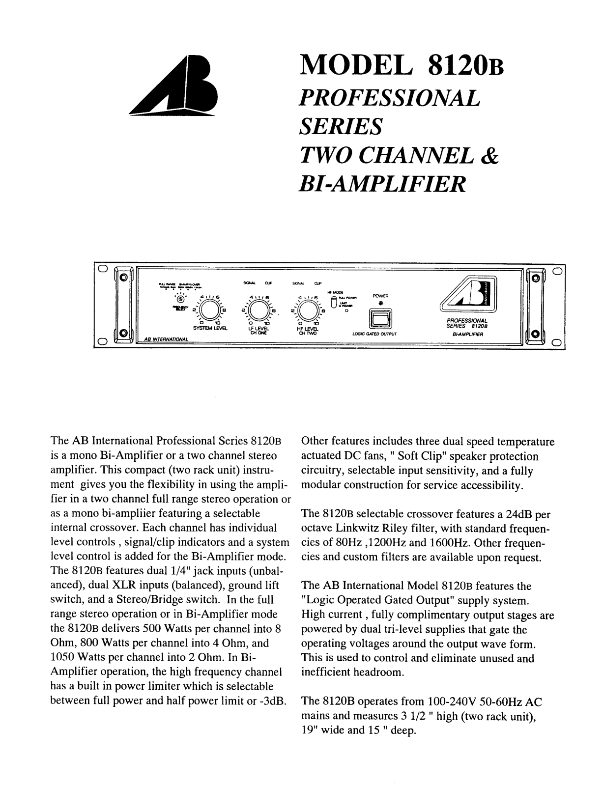 AB International 8120-B Brochure