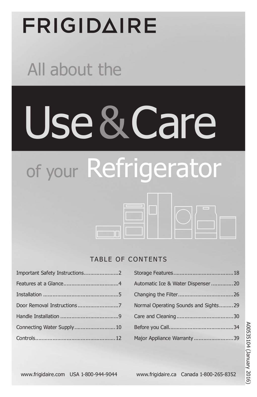 Frigidaire FGSS2335TF1, FGSS2335TF0, FGHS2655PF6B Owner’s Manual