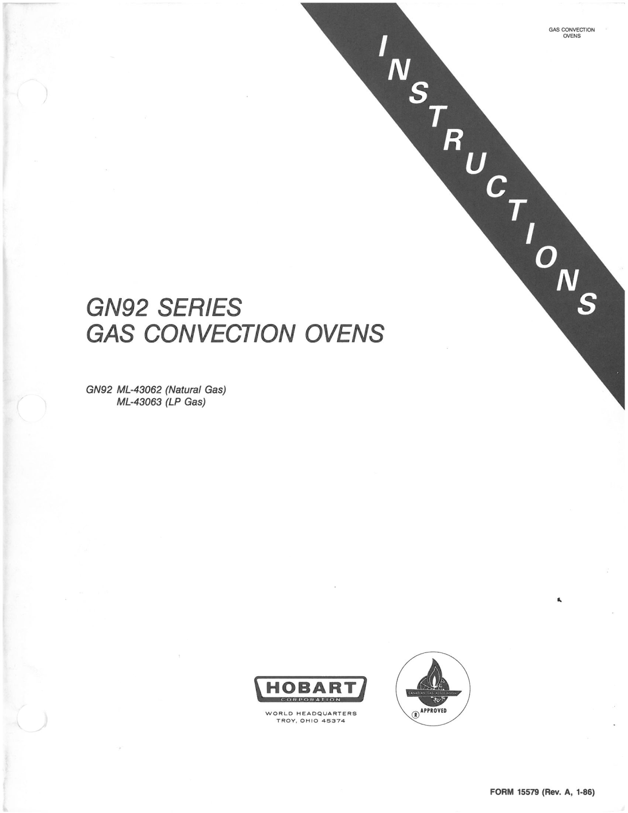 Hobart GN92 ML-43062 User Manual