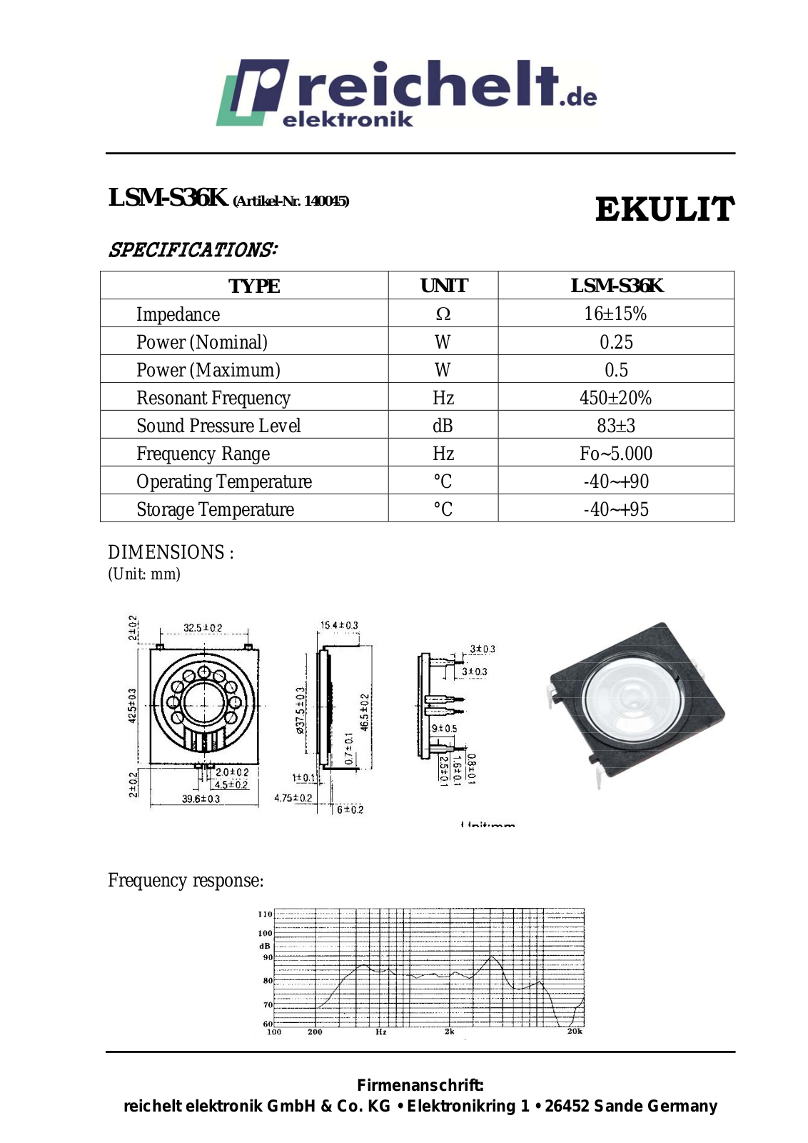 EKULIT LSM-S36K Datasheet - ManualMachine.com
