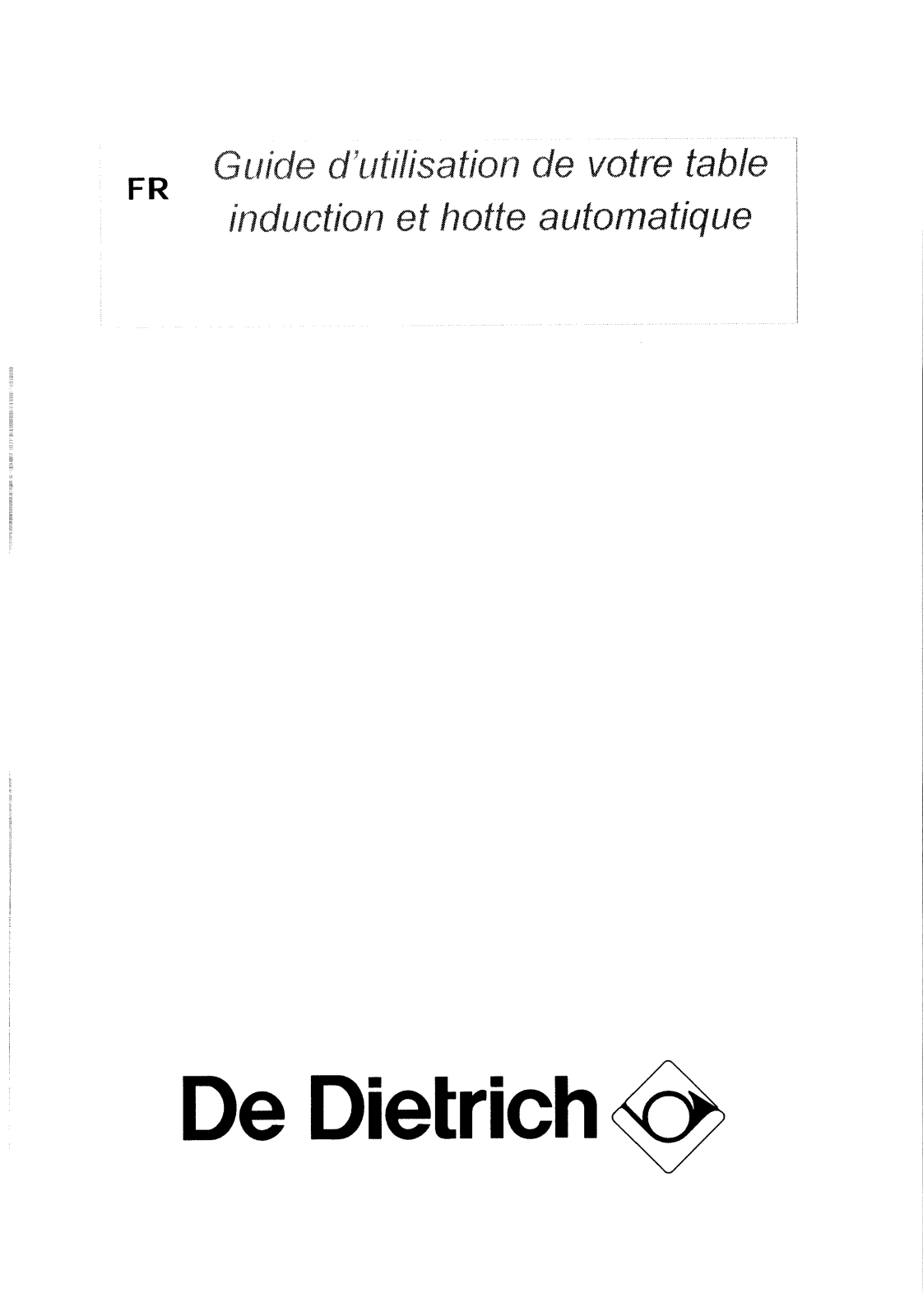 De dietrich DTI199XE1, DTI199XE1HD User Manual