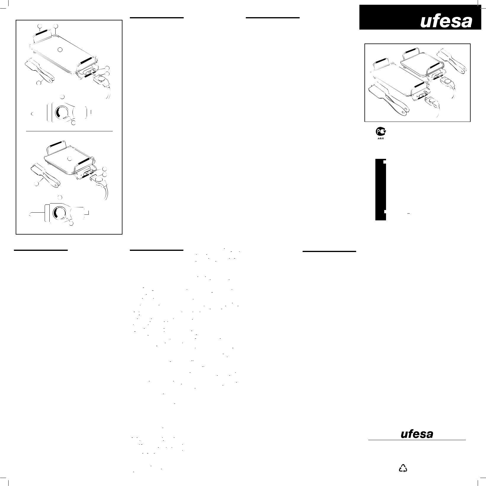 Ufesa GR7455CC, GR7455, GR7445 User Manual