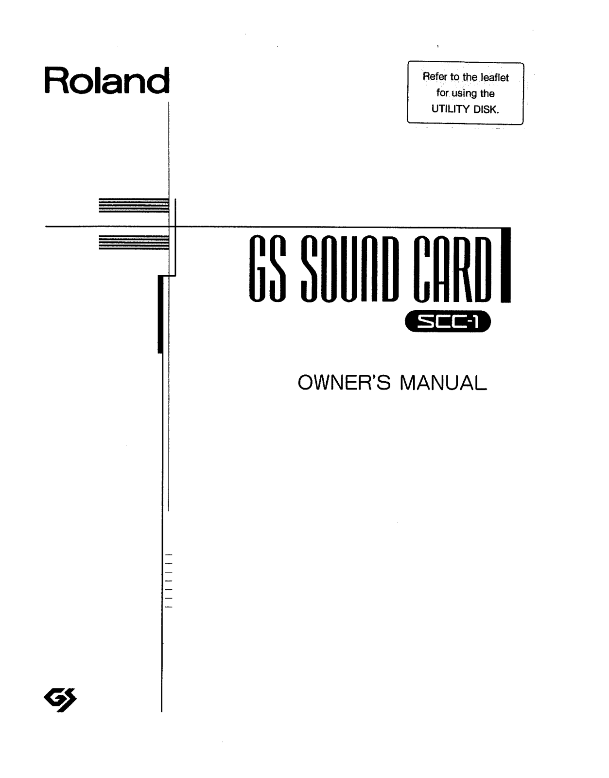 Roland Corporation SCC-1 Owner's Manual